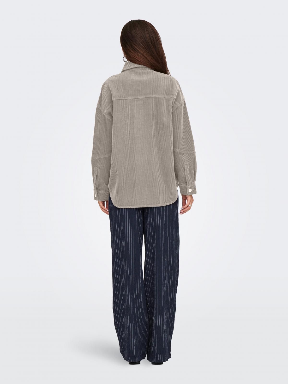 온리 코듀로이 오버핏 데님 셔츠 15331547_115 BEIGE / PUMICE STONE - 상세 이미지 2