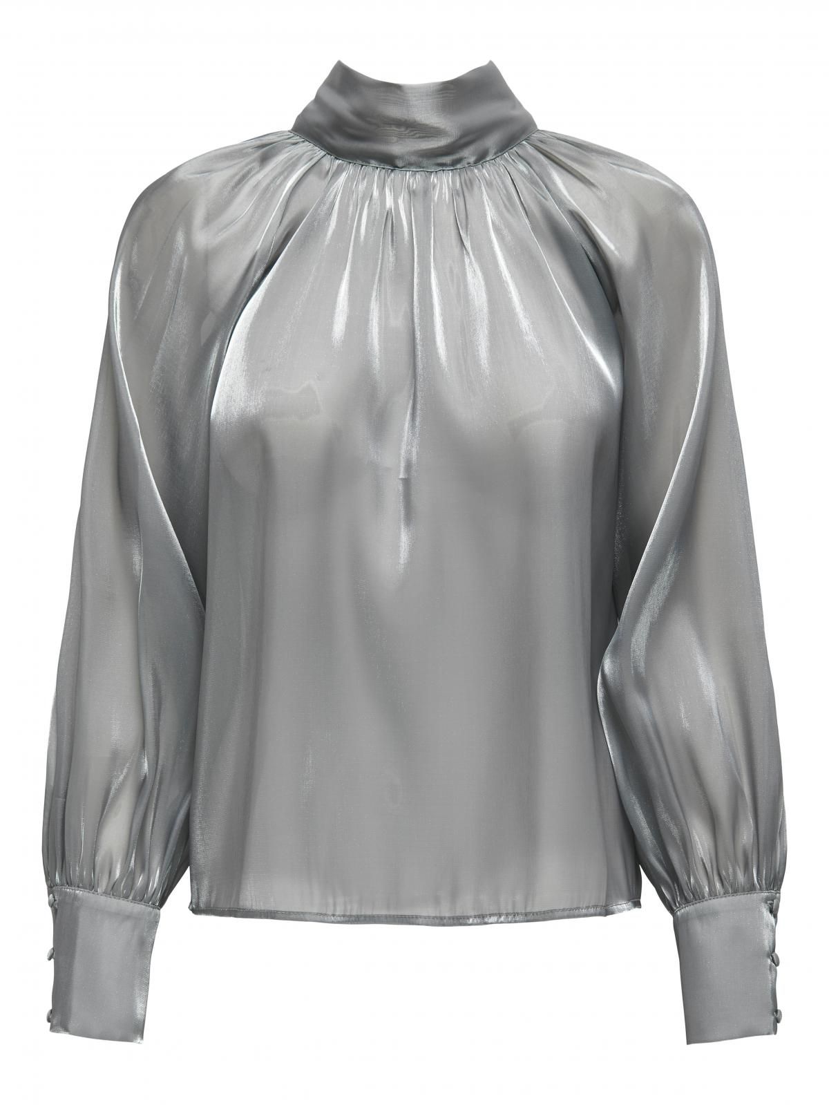 제이디와이 시스루 하이넥 볼륨소매 리본 블라우스 15335455_387 GREY / SILVER - 상세 이미지 3