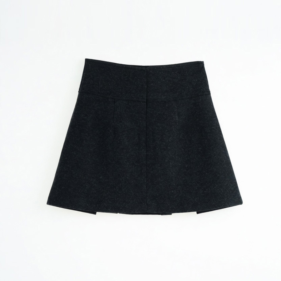 소프트 웜 플리츠 A라인 미니 스커트 (CHARCOAL, 2 SIZE) - 상세 이미지 2