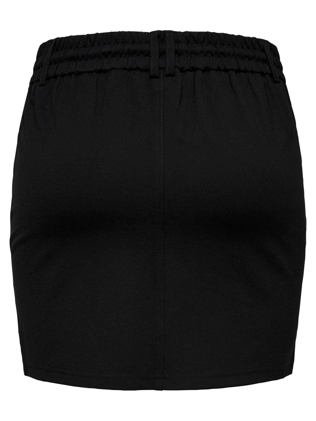 온리 베이직 드로스트링 미니 스커트 15132895_2161 BLACK / BLACK - 상세 이미지 4