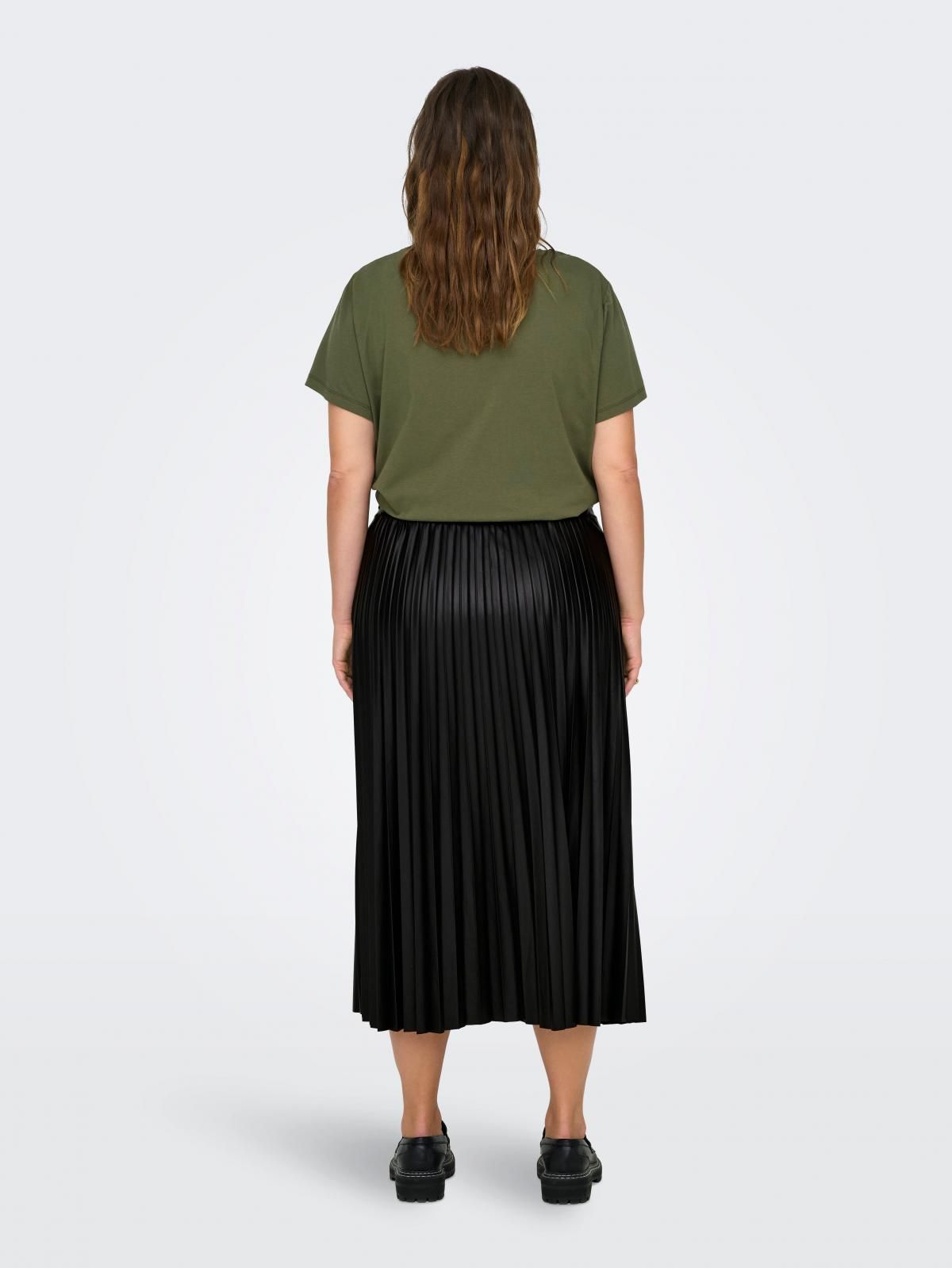 온리 빅사이즈 플리츠 미디 스커트 블랙 15334267_2161 BLACK / BLACK - 상세 이미지 2