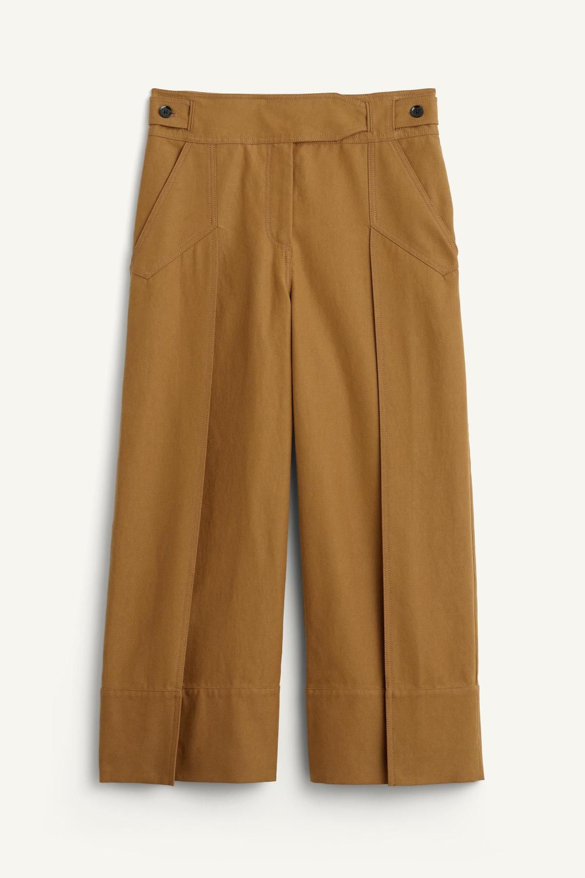 자라 와이드핏 슬랙스 팬츠 코튼 라이오셀 혼방 4088/900 DARK CAMEL - 상세 이미지 4
