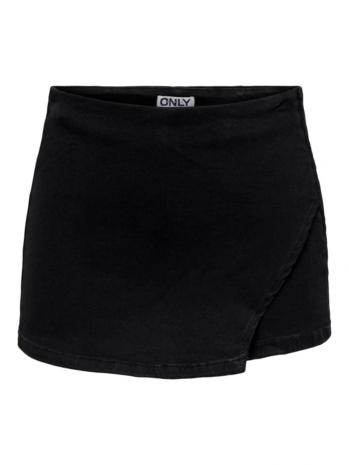 온리 야스민 랩 미니 스커트 15349010_8183 BLACK / WASHED BLACK - 상세 이미지 3