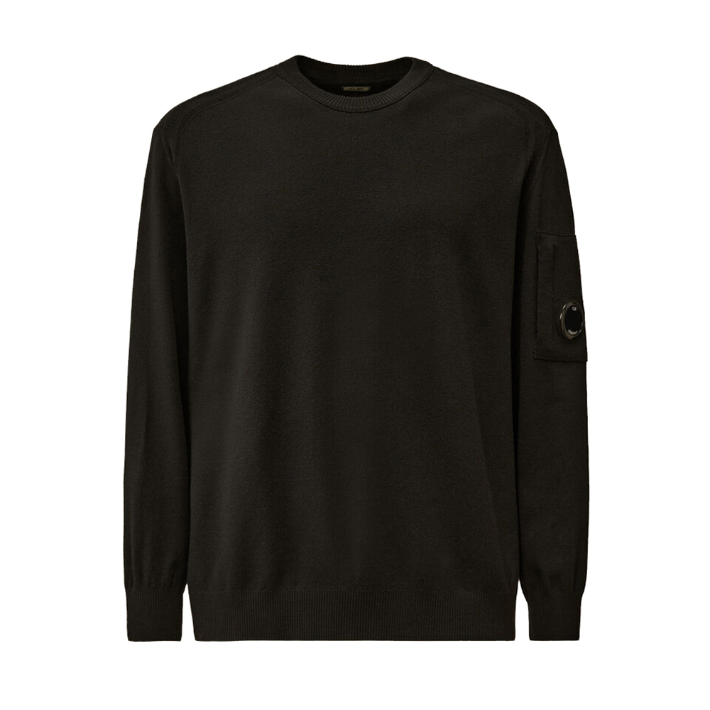 25FW CP컴퍼니 엑스트라파인 메리노 울 크루넥 니트 블랙 19CMKN037A 005528A 999 - 상품 이미지