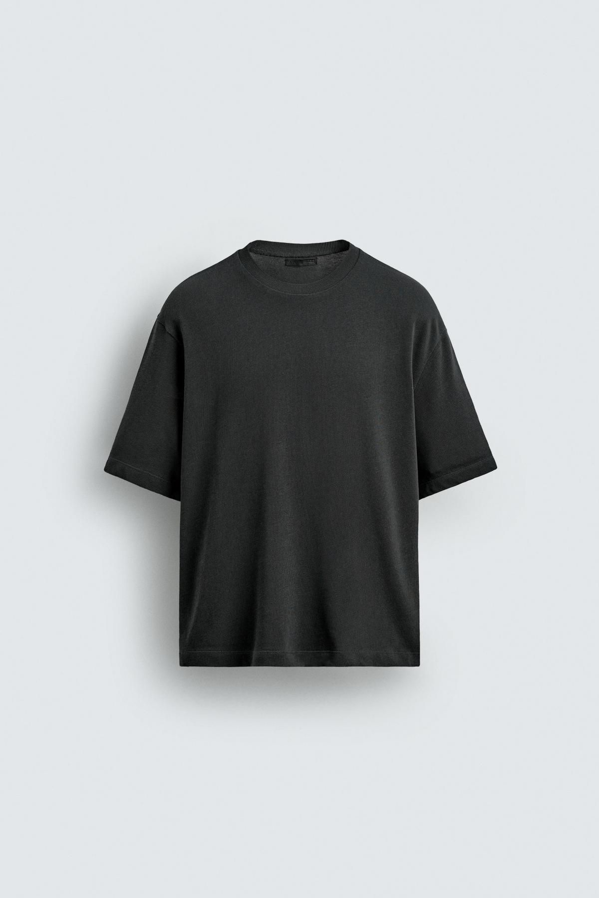 자라 박시핏 코튼 반팔 티셔츠 4231/436 ANTHRACITE GREY - 상품 이미지