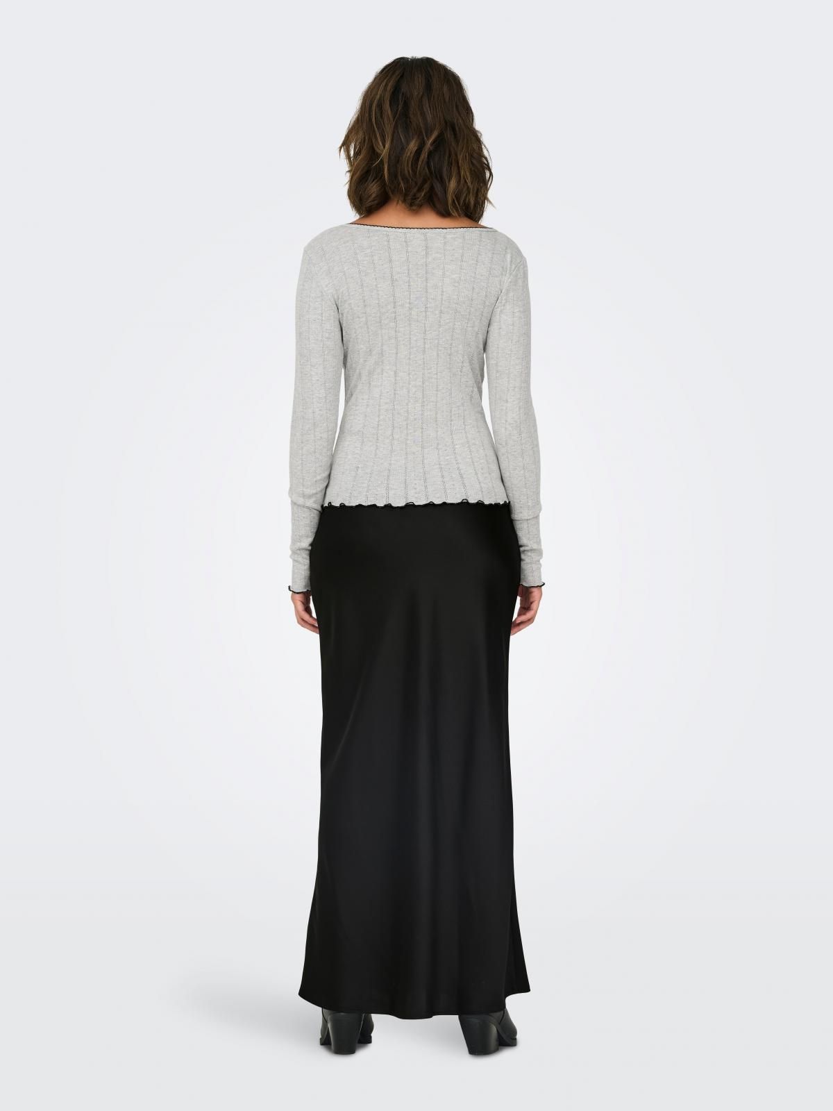 온리 베이직 롱스커트 리본디테일 블랙 15343280_2161 BLACK / BLACK - 상세 이미지 2