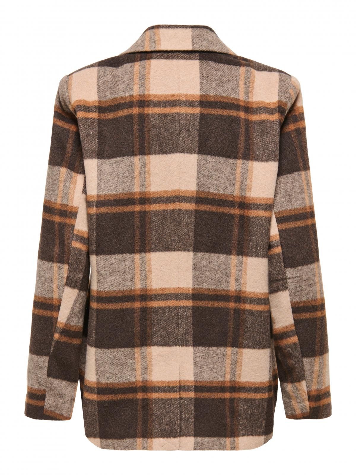 온리 체크 테일러드 블레이저 15368317_111_1250156 BROWN / SILVER MINK - 상세 이미지 4