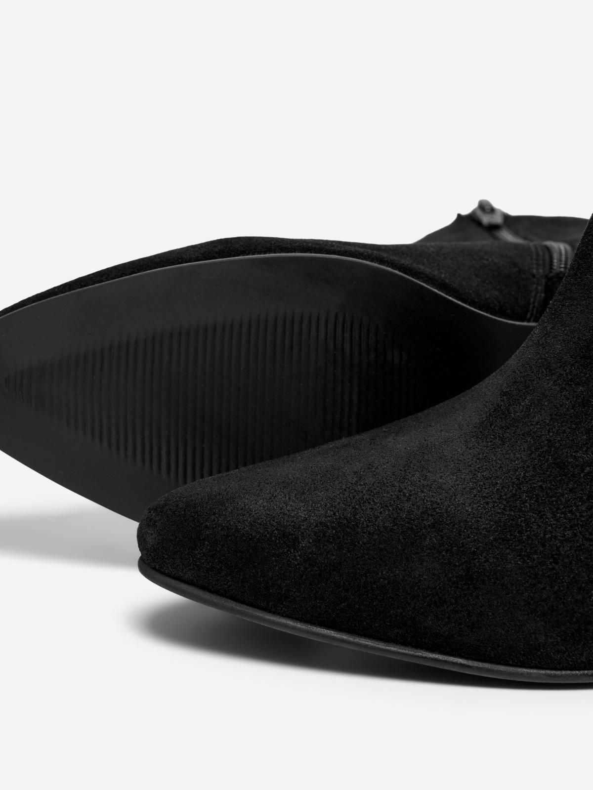 온리 스웨이드 포인티 앵클부츠 미들힐 15287515_2161 BLACK / BLACK - 상세 이미지 4