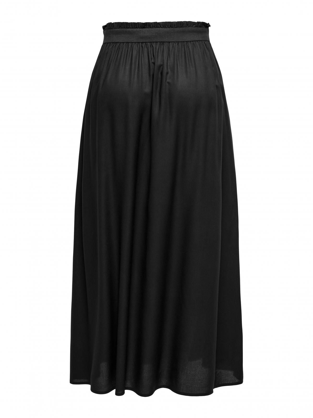 온리 플리세 롱스커트 밴딩 베이직 블랙 15164606_2161 BLACK / BLACK - 상세 이미지 4