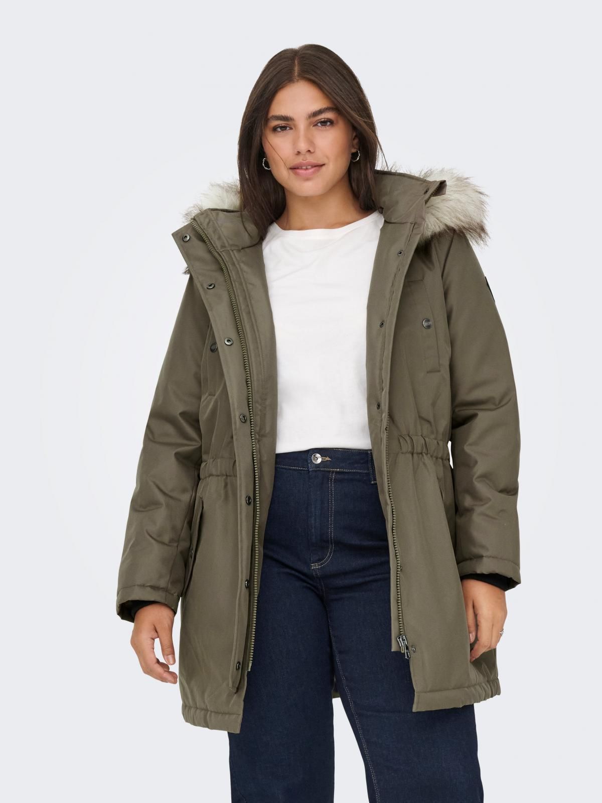 온리 빅사이즈 후드 퍼카라 롱 파카 15185999_189_889536 GREY / STONE GRAY - 상품 이미지