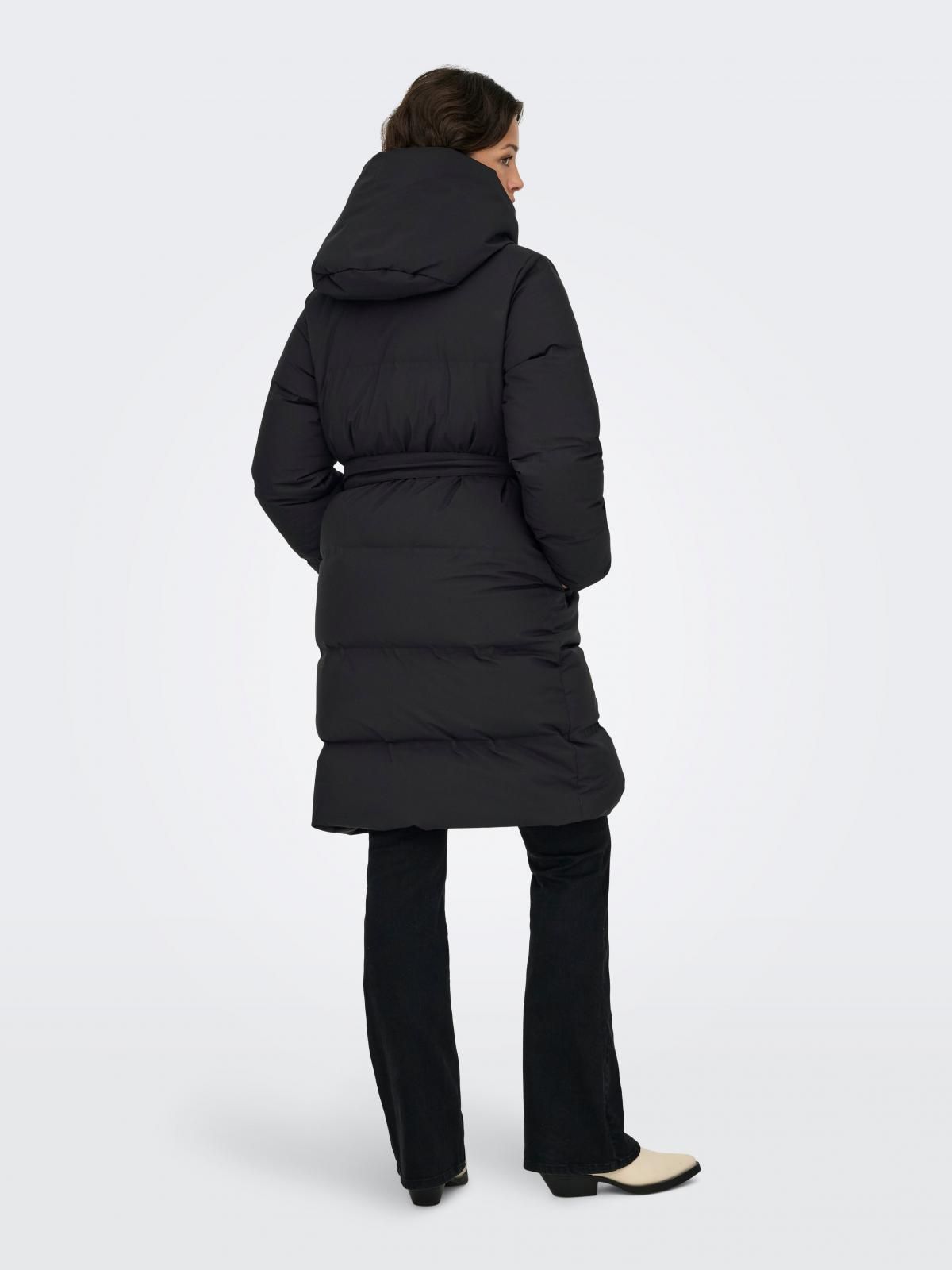 온리 방풍 벨트 롱 패딩코트 경량다운 하이넥 15365782_2161 BLACK / BLACK - 상세 이미지 2