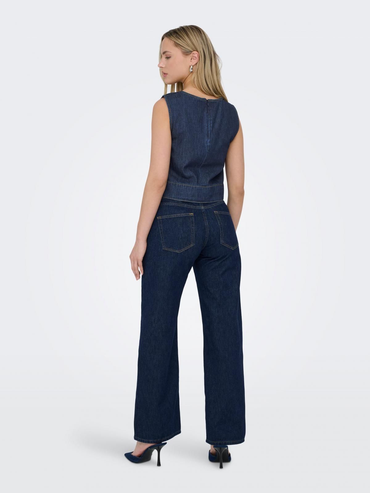 제이디와이 데님 크롭 민소매 탑 15351410_2114 BLUE / DARK BLUE DENIM - 상세 이미지 2