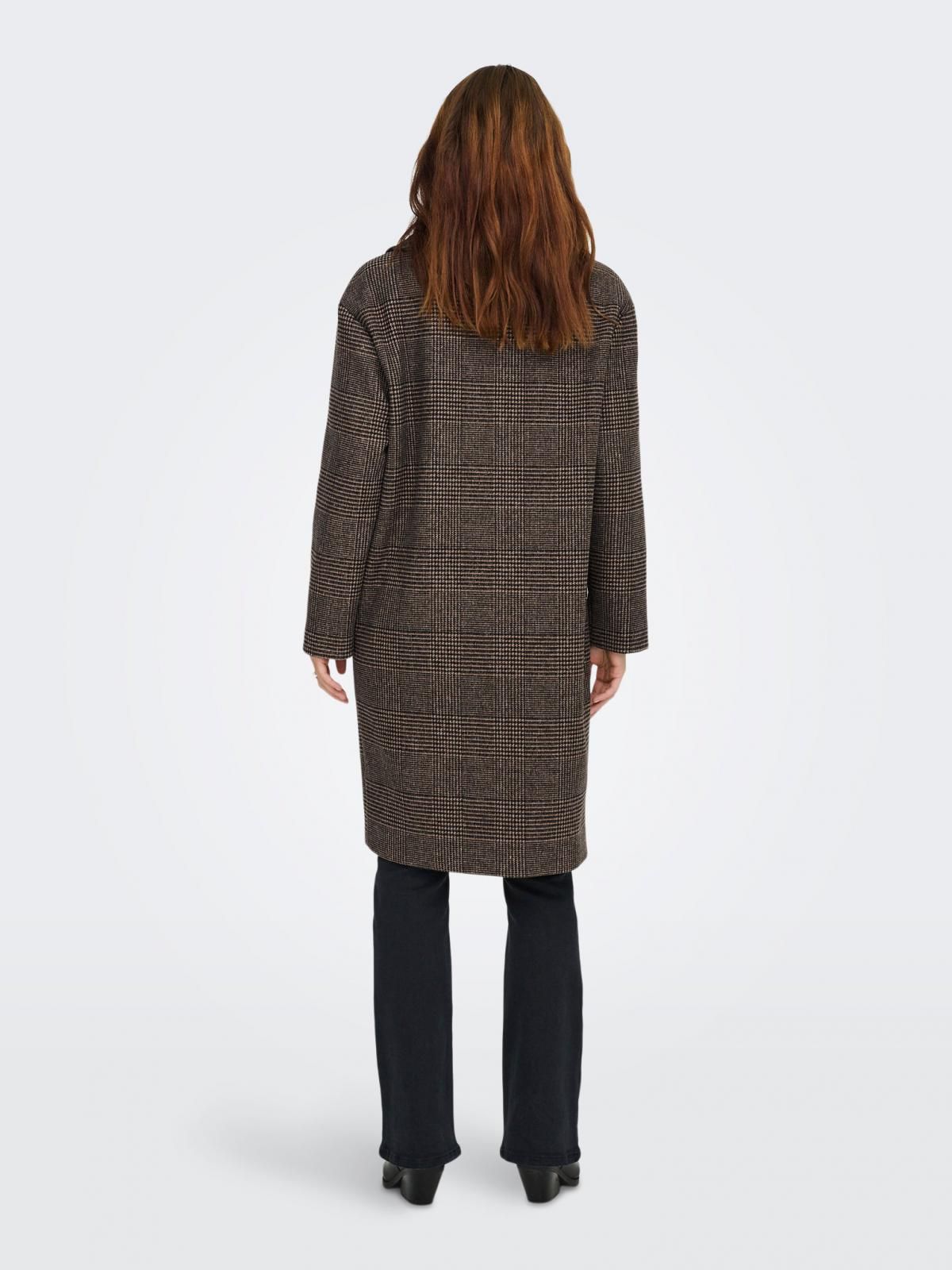온리 클래식 체크 롱 코트 하이넥 벨트 15349086_280_1189379 BROWN / SEAL BROWN - 상세 이미지 2