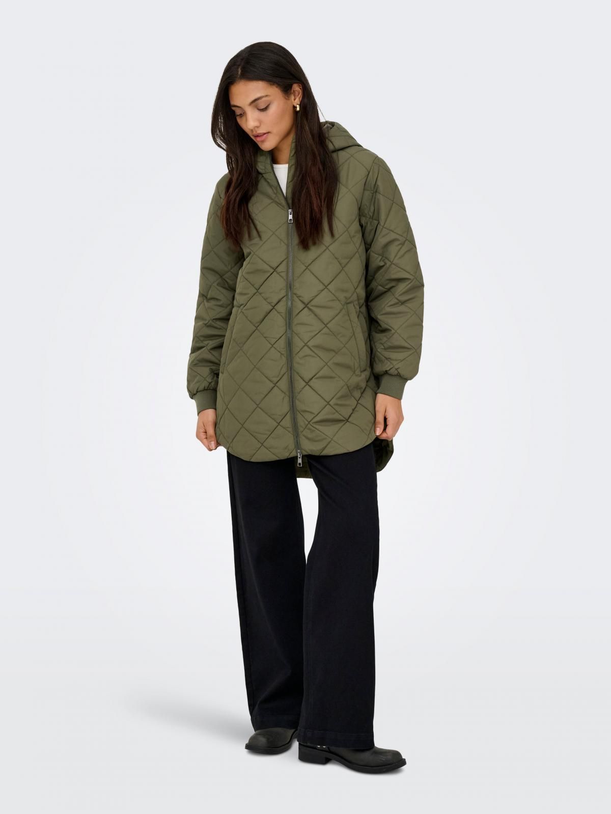 온리 테크니컬 퀼팅 후드 자켓 15371383_4263 GREEN / KALAMATA - 상세 이미지 5