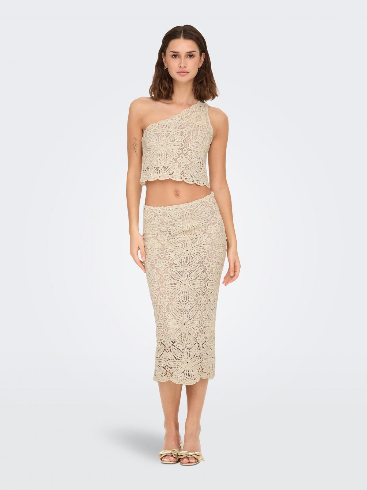 온리 레이스 롱 스커트 코튼 베이지 15344887_38 BEIGE / BEIGE - 상세 이미지 5