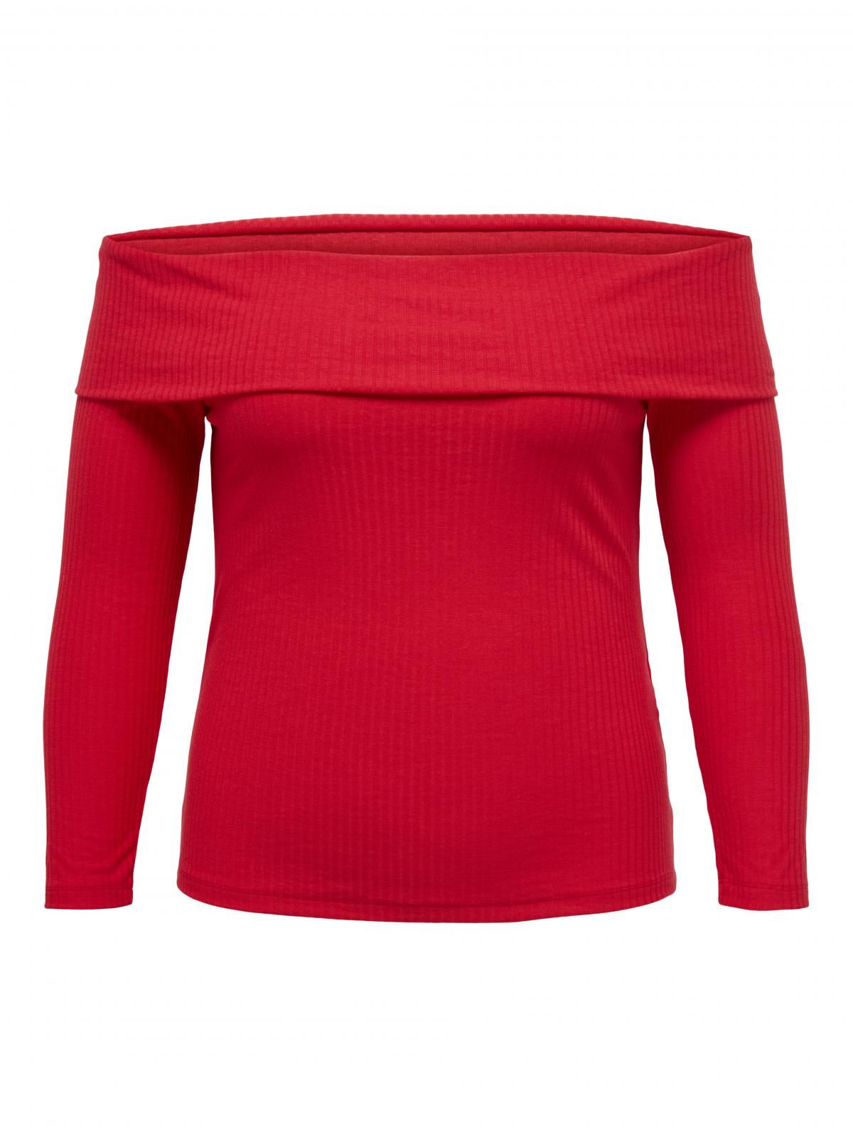 온리 오프숄더 레드 롱슬리브 탑 15342370_767 RED / MARS RED - 상세 이미지 3
