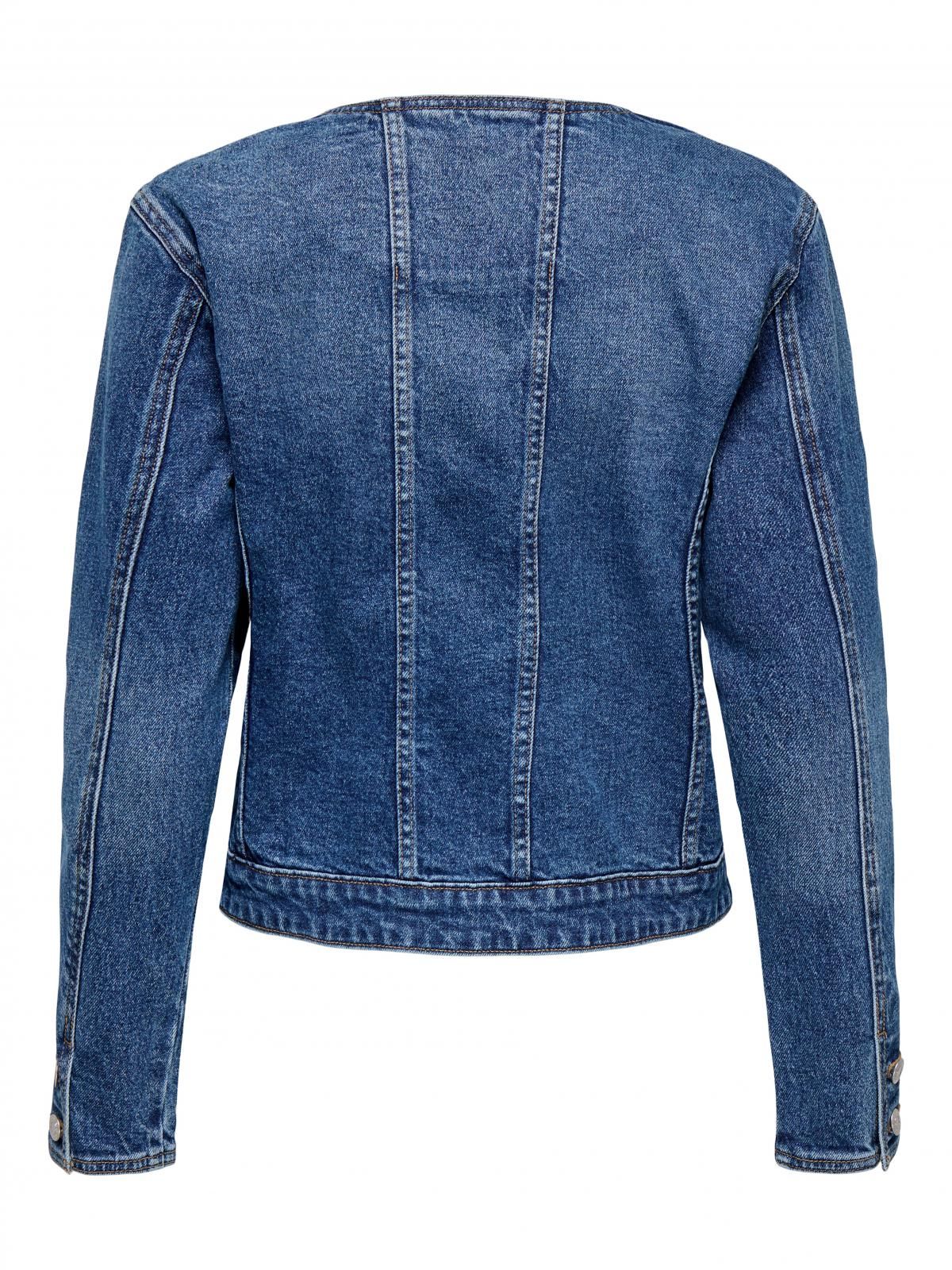 온리 라운드넥 클래식 데님재킷 15357979_2115 BLUE / MEDIUM BLUE DENIM - 상세 이미지 4