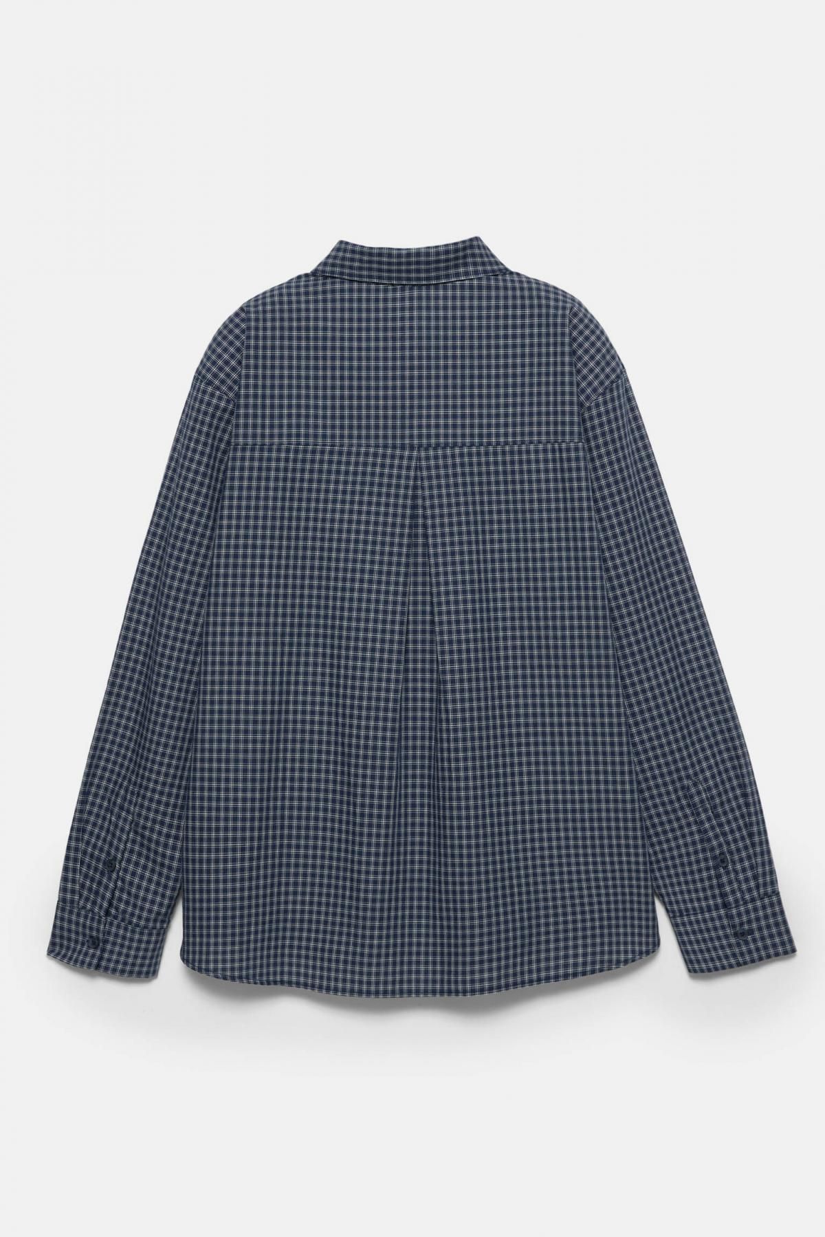 풀앤베어 체크 포켓 긴팔 셔츠 코튼 캐주얼 7474/337 NAVY - 상세 이미지 5