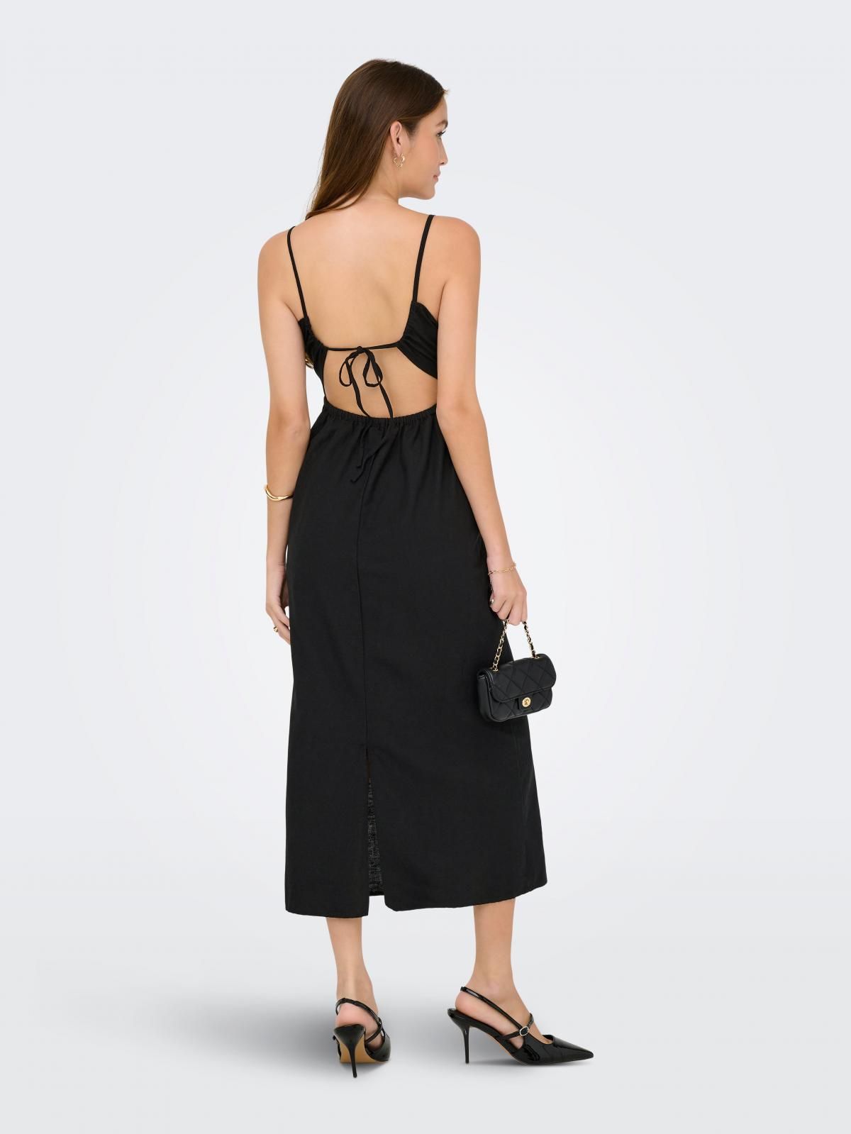 온리 베이직 슬리브리스 롱 원피스 15357771_2161 BLACK / BLACK - 상세 이미지 2