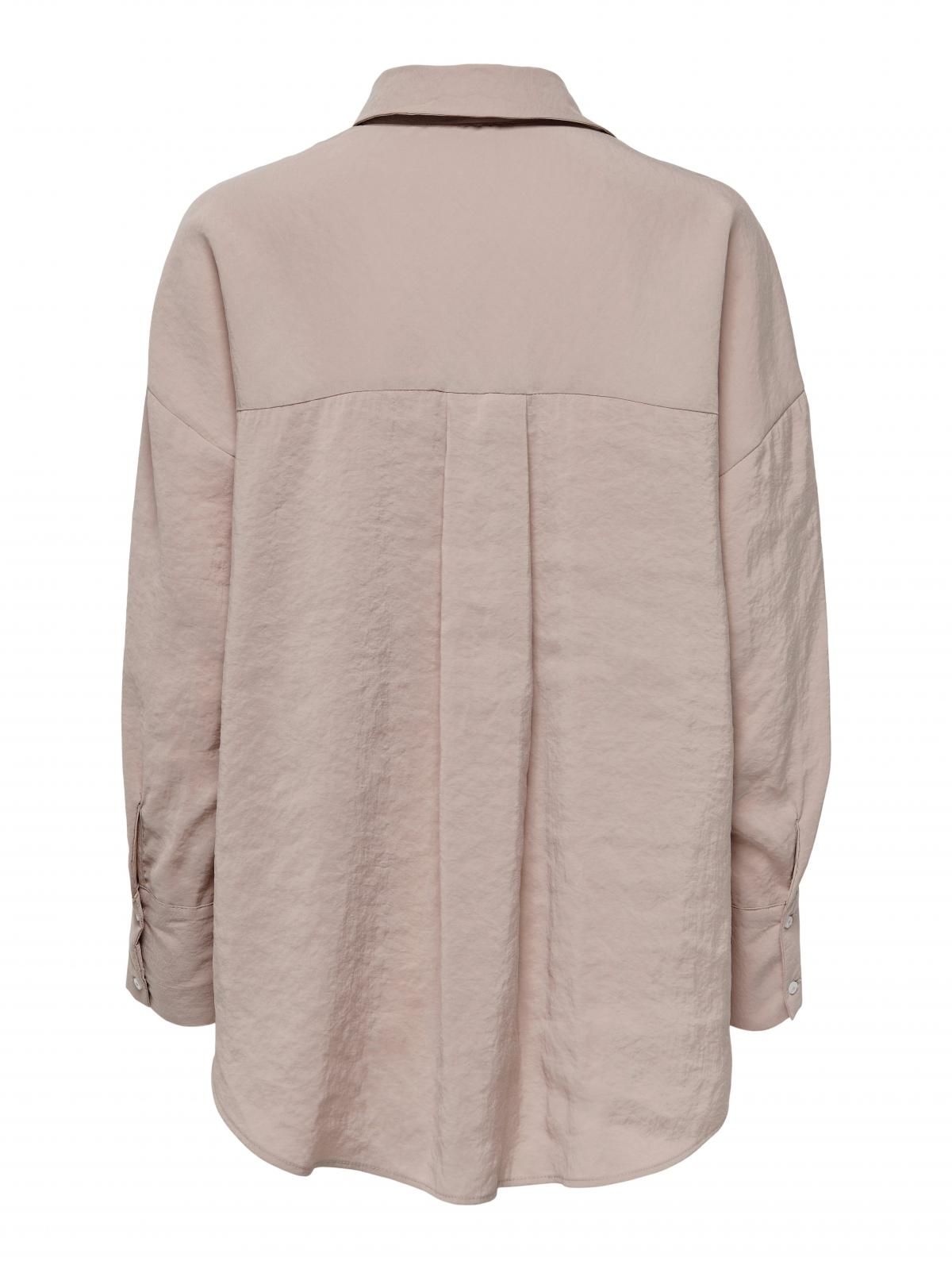 온리 오버사이즈 베이지 테크니컬 셔츠 15272523_111 BROWN / SILVER MINK - 상세 이미지 4