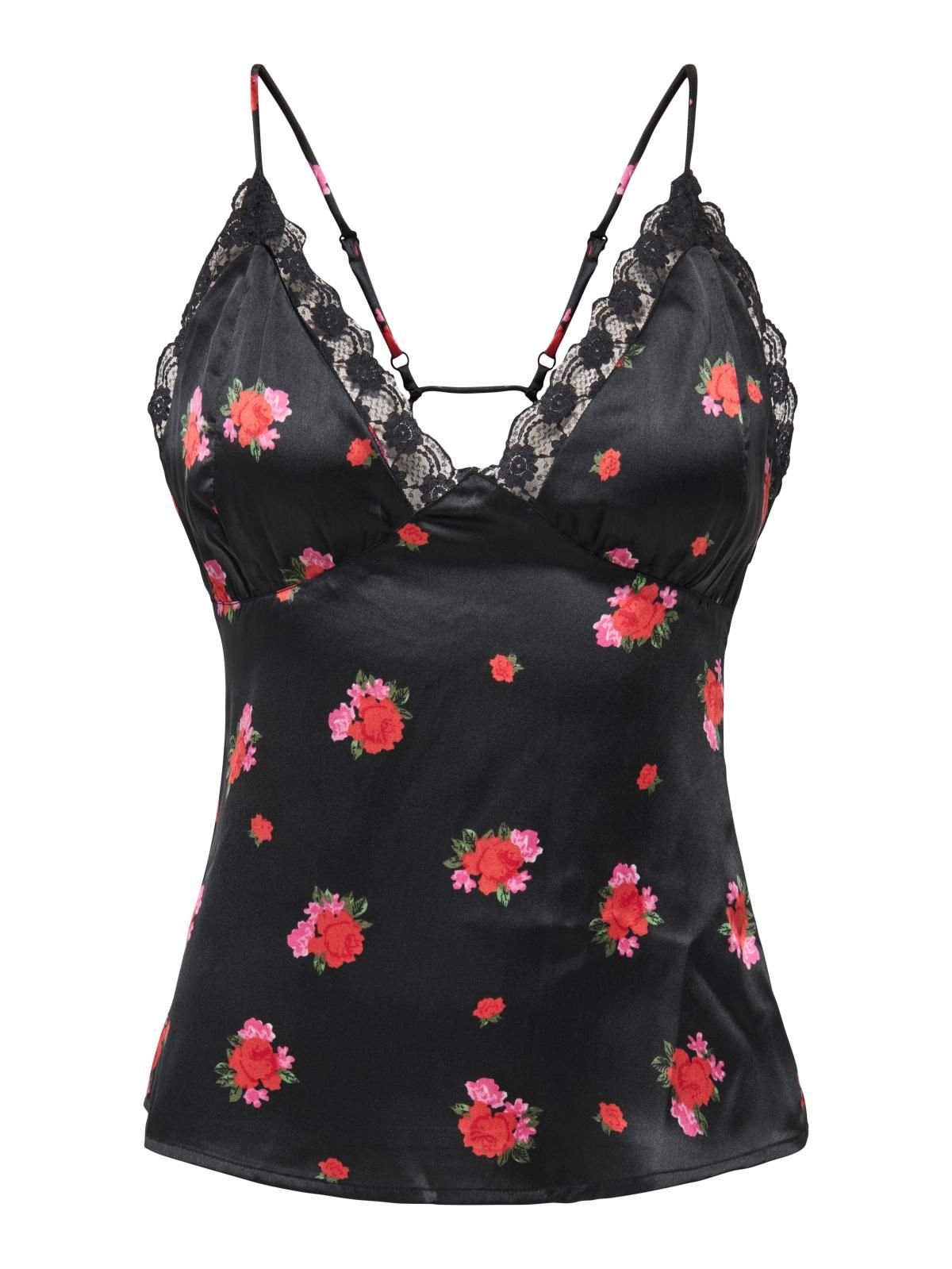 온리 레이스 플라워 스트랩 캐미솔 탑 15366888_2161_1245965 BLACK / BLACK - 상세 이미지 3