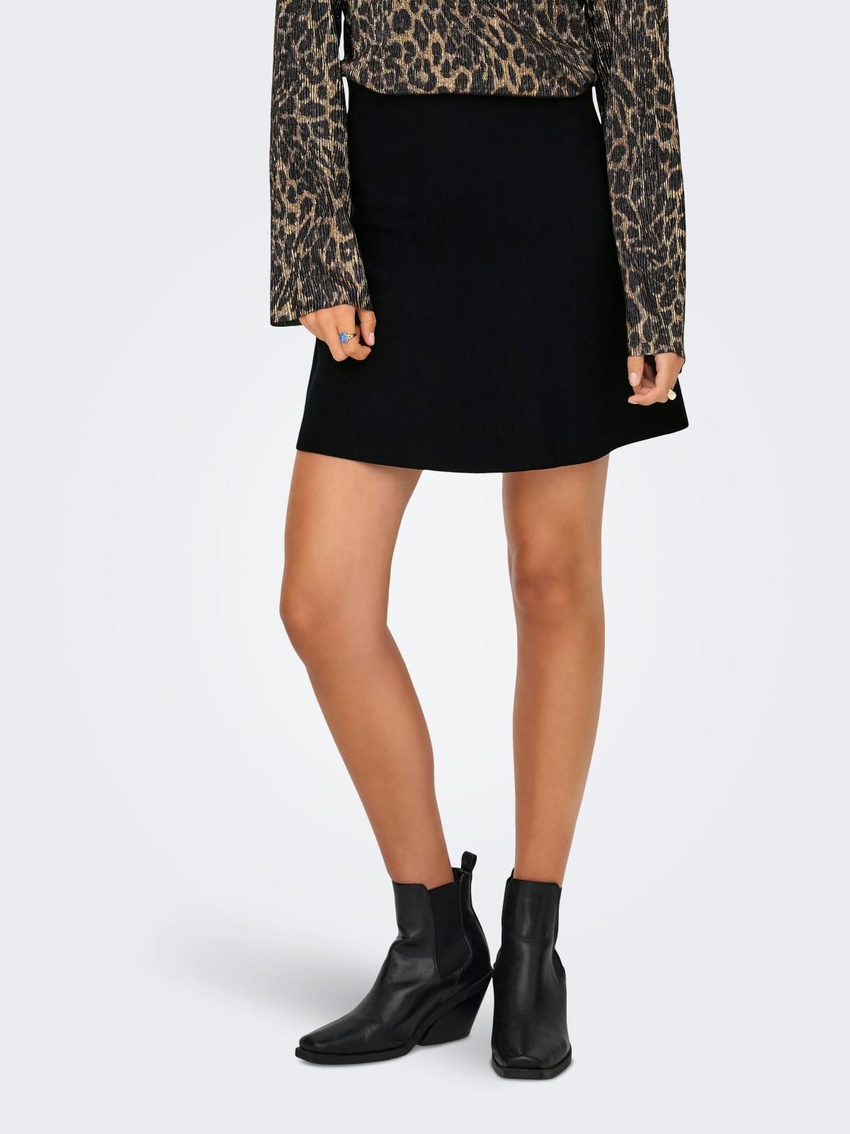 온리 니트 미니 스커트 블랙 15365200_2161 BLACK / BLACK - 상품 이미지