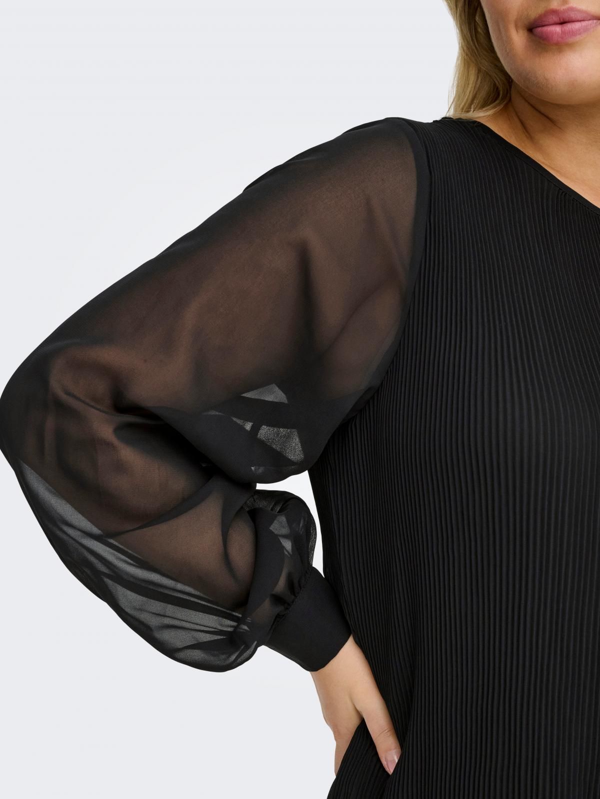 온리 빅사이즈 시스루 블랙 미니 원피스 15377753_2161 BLACK / BLACK 이미지 7