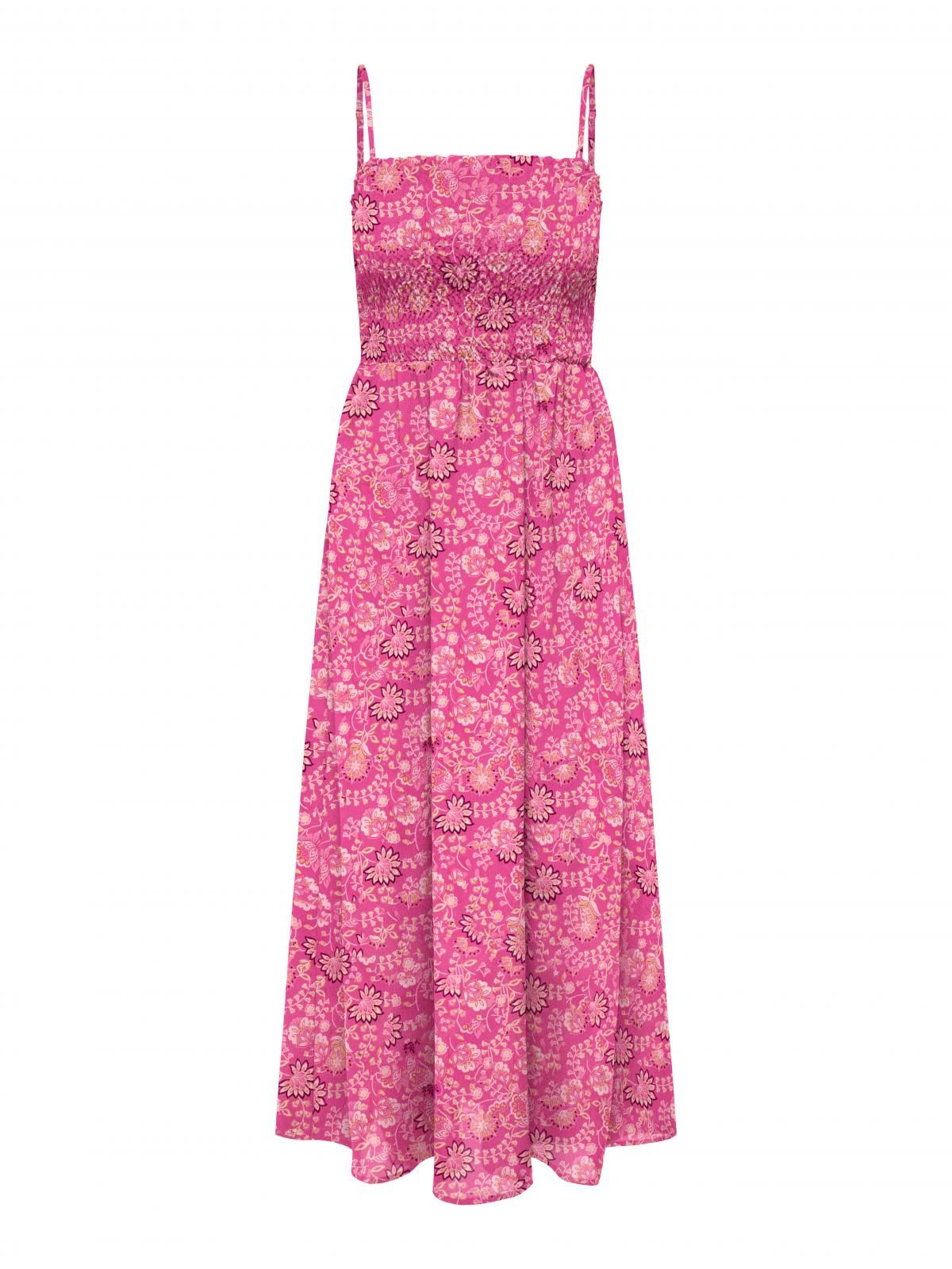 온리 스트랩 스모크 디테일 롱 원피스 15325511_8904_1199921 ROSE / FUCHSIA FEDORA - 상세 이미지 3