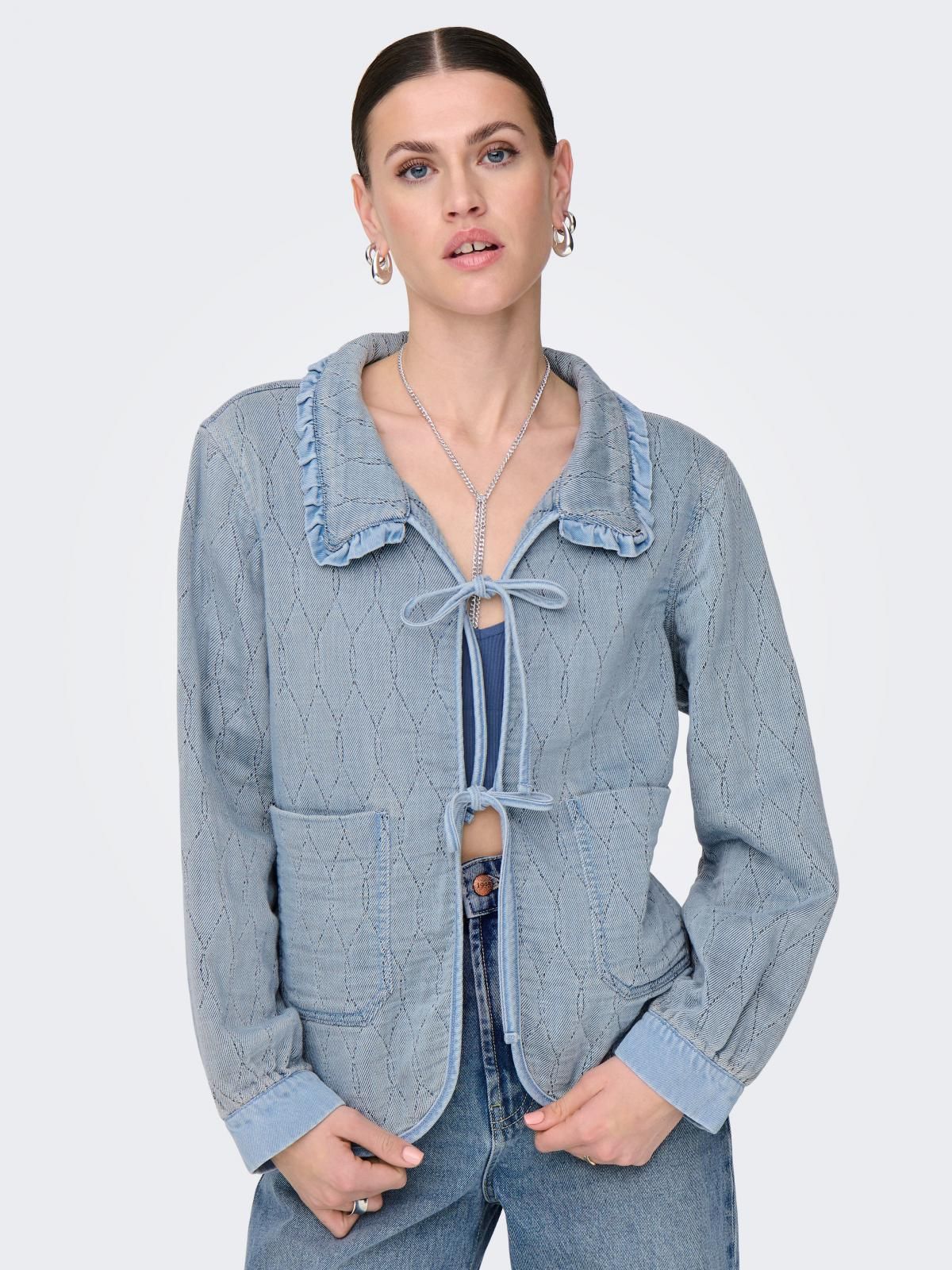 온리 데님 오버핏 테크니컬 재킷 15353205_2116 BLUE / LIGHT BLUE DENIM - 상품 이미지
