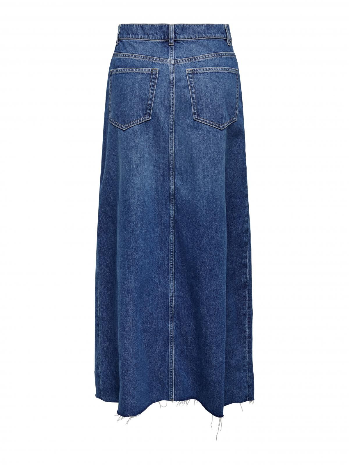 온리 트렌디 하이웨이스트 데님 롱스커트 15327696_2115 BLUE / MEDIUM BLUE DENIM - 상세 이미지 5