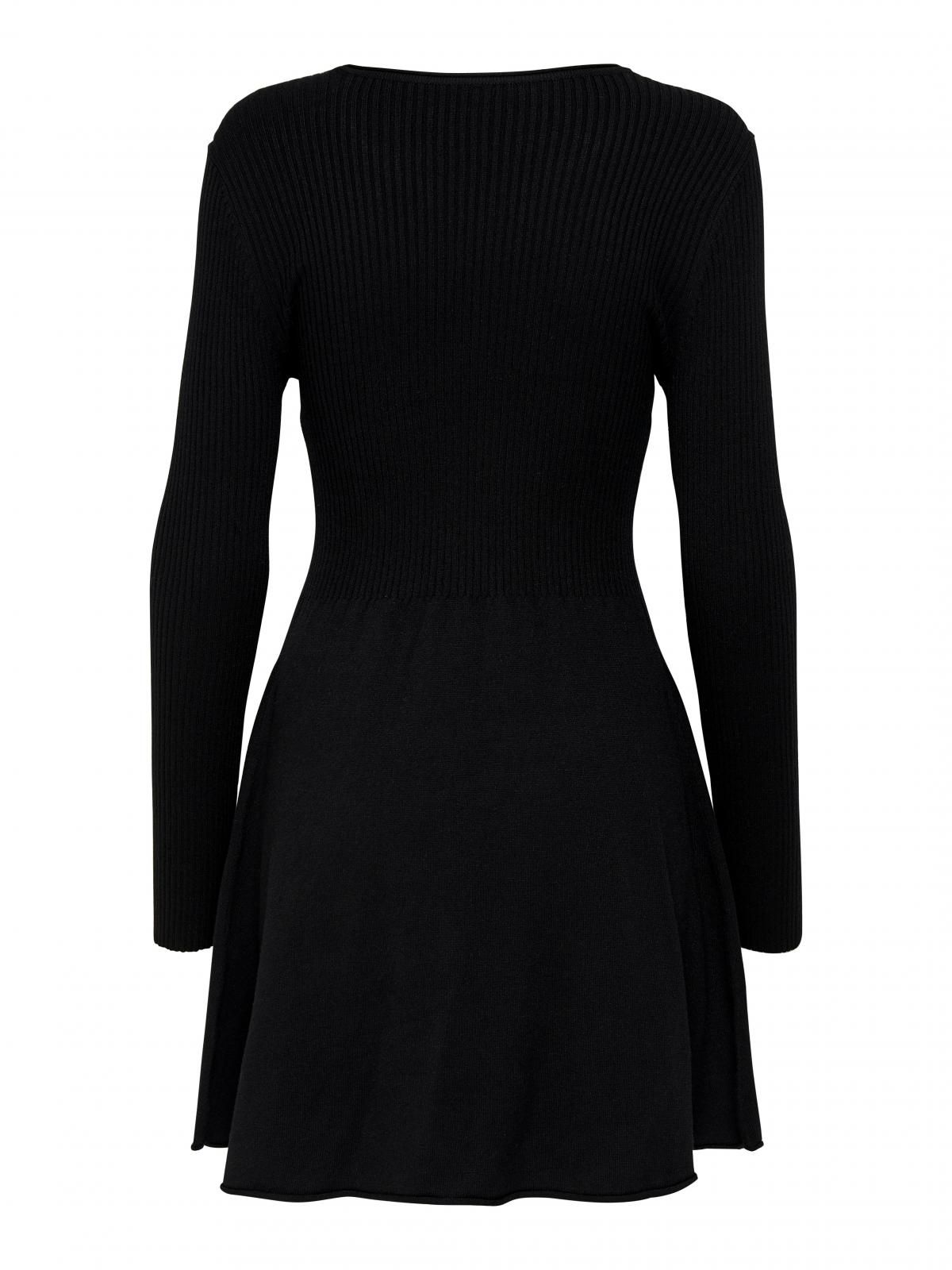 온리 플렉서블 니트 라운드넥 미니 원피스 15185761_2161 BLACK / BLACK - 상세 이미지 5