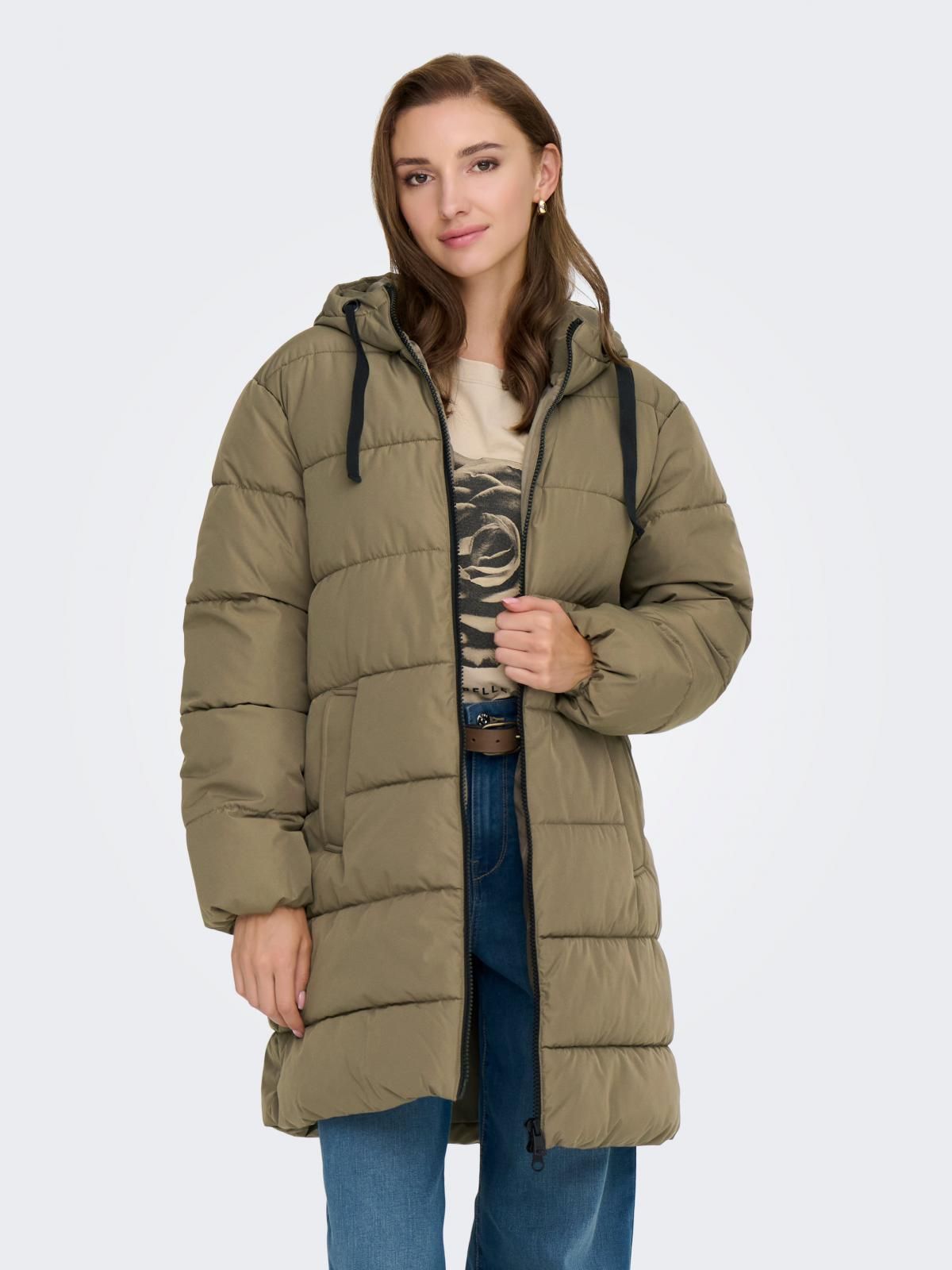 온리 테크니컬 후드 롱 패딩 코트 15359695_189 GREY / STONE GRAY - 상세 이미지 2