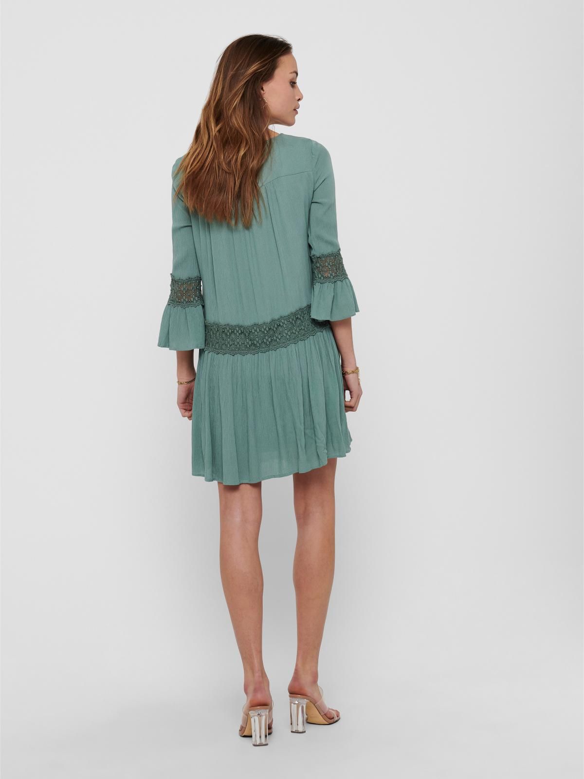 온리 레이스 포인트 미니 원피스 7부소매 15142157_1467 GREY / CHINOIS GREEN - 상세 이미지 2