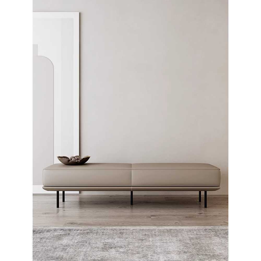 벤치형 소파 인테리어 카페 2인용 라운지 프레임 의자 카키 90x40x40cm - 상세 이미지 2