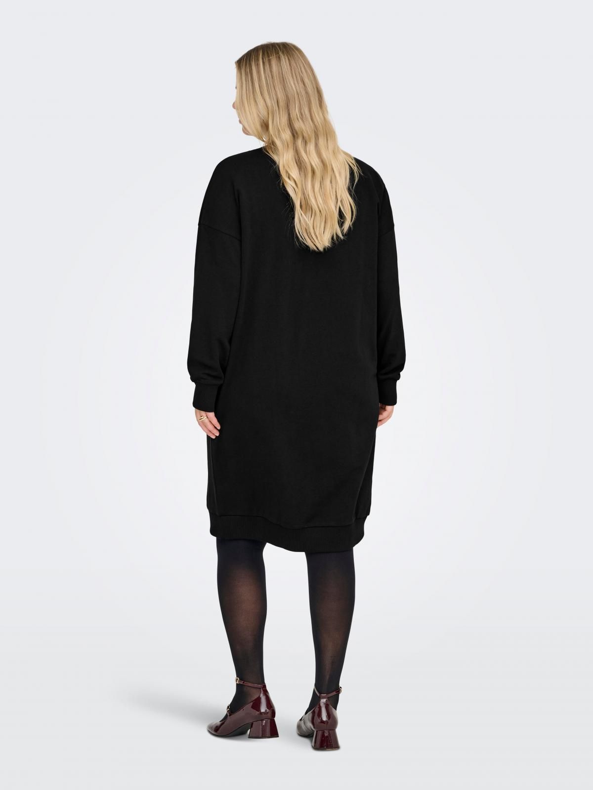 온리 빅사이즈 글리터 스웨트 미디 원피스 15356524_2161_1234249 BLACK / BLACK - 상세 이미지 2