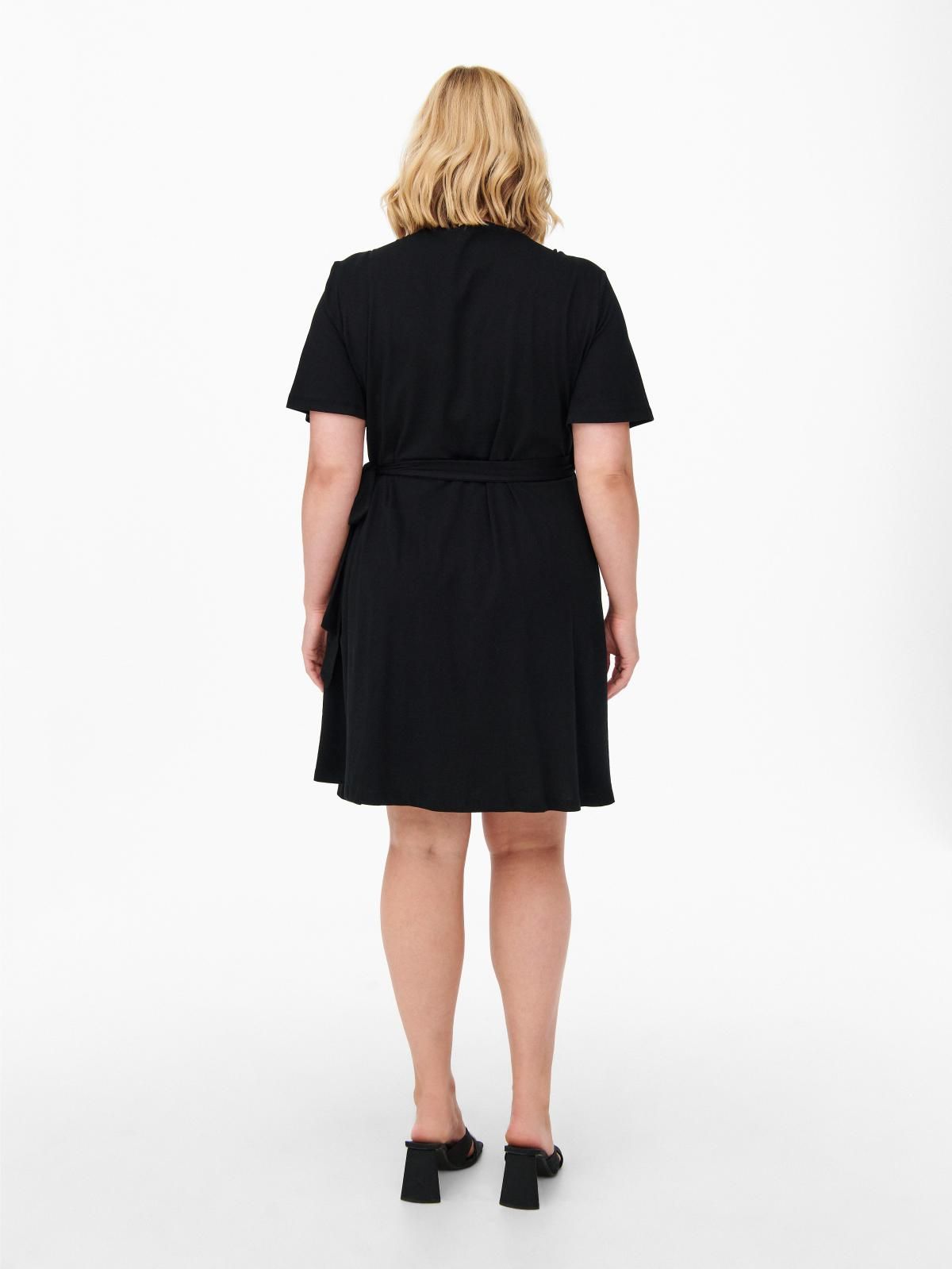 온리 랩 브이넥 미니 원피스 15252981_2161 BLACK / BLACK - 상세 이미지 2
