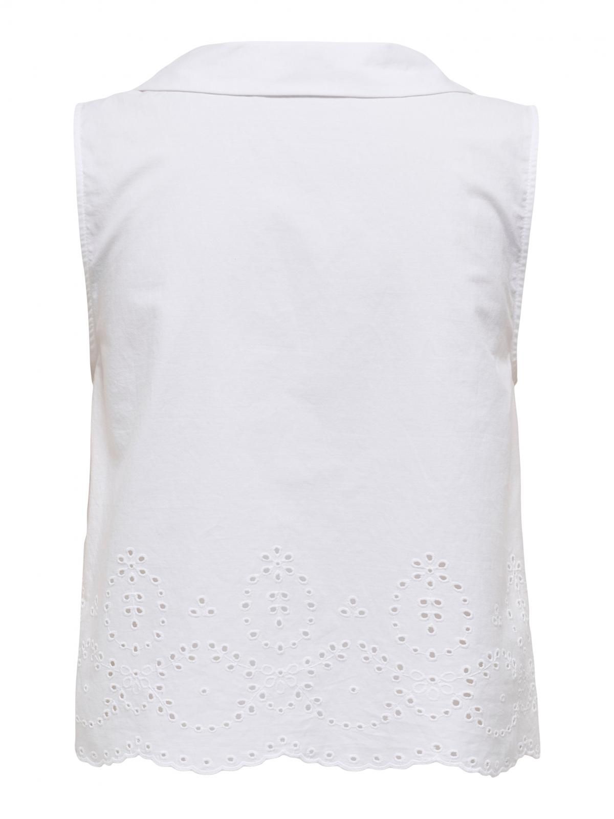 온리 펀칭 자수 레이스 민소매 셔츠 15344874_5 WHITE / BRIGHT WHITE - 상세 이미지 4