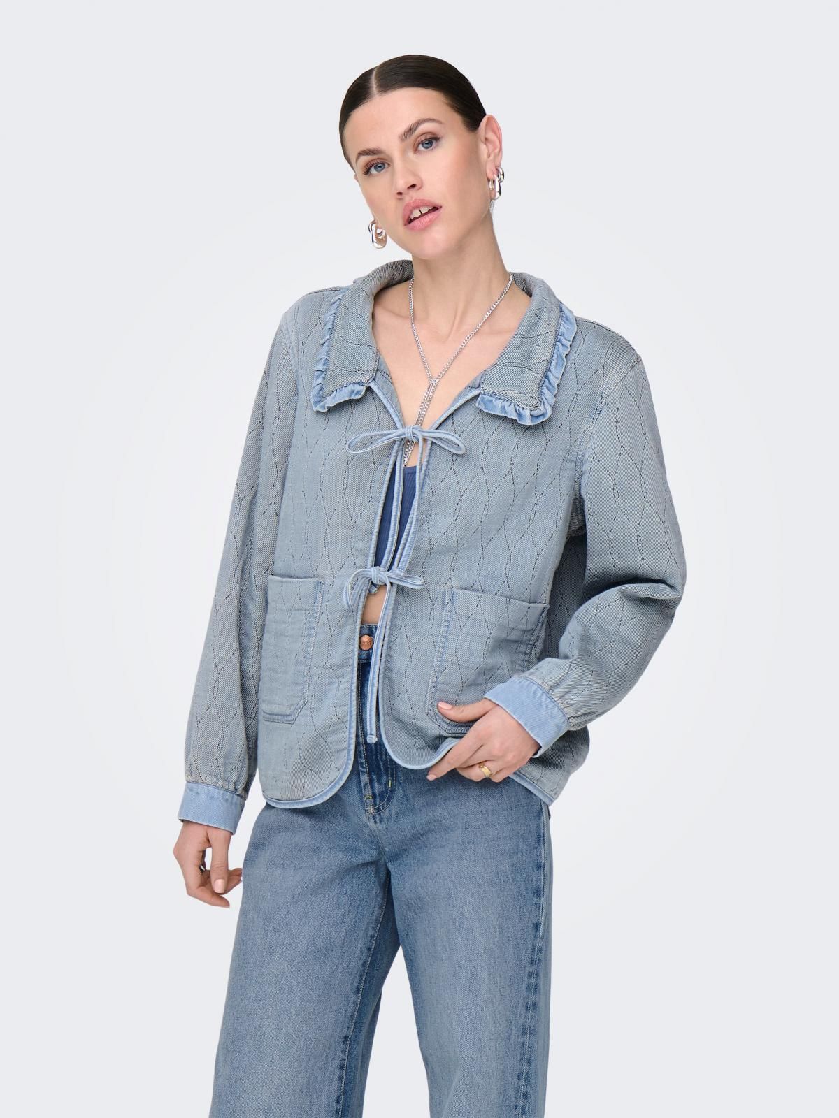 온리 데님 오버핏 테크니컬 재킷 15353205_2116 BLUE / LIGHT BLUE DENIM - 상세 이미지 2