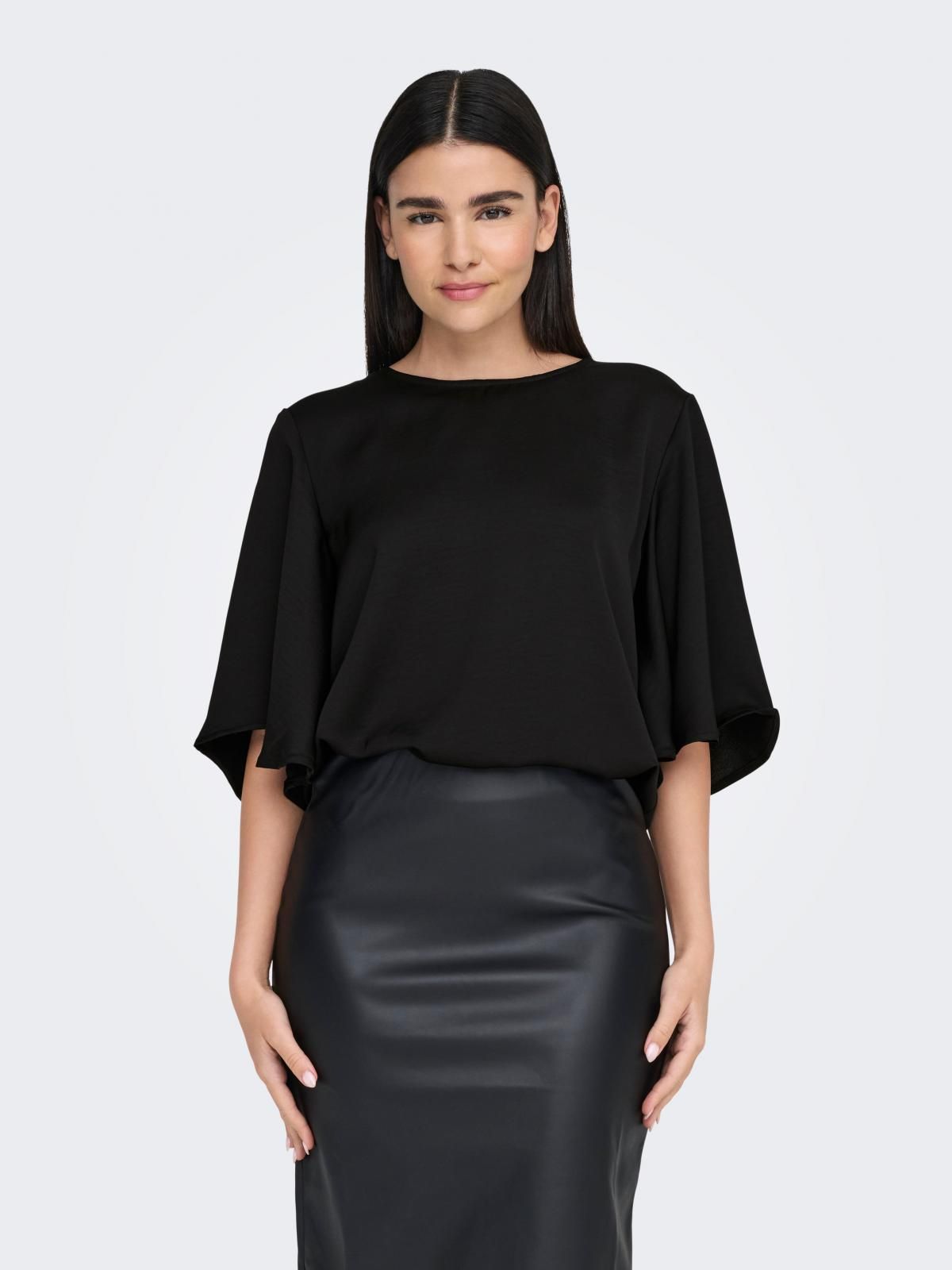 제이디와이 볼륨소매 블랙 블라우스 15336606_2161 BLACK / BLACK - 상품 이미지