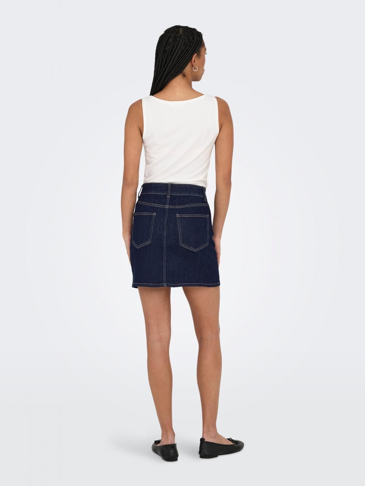 온리 스티치 데님 미니 스커트 벨트루프 15357960_2114 BLUE / DARK BLUE DENIM - 상세 이미지 2