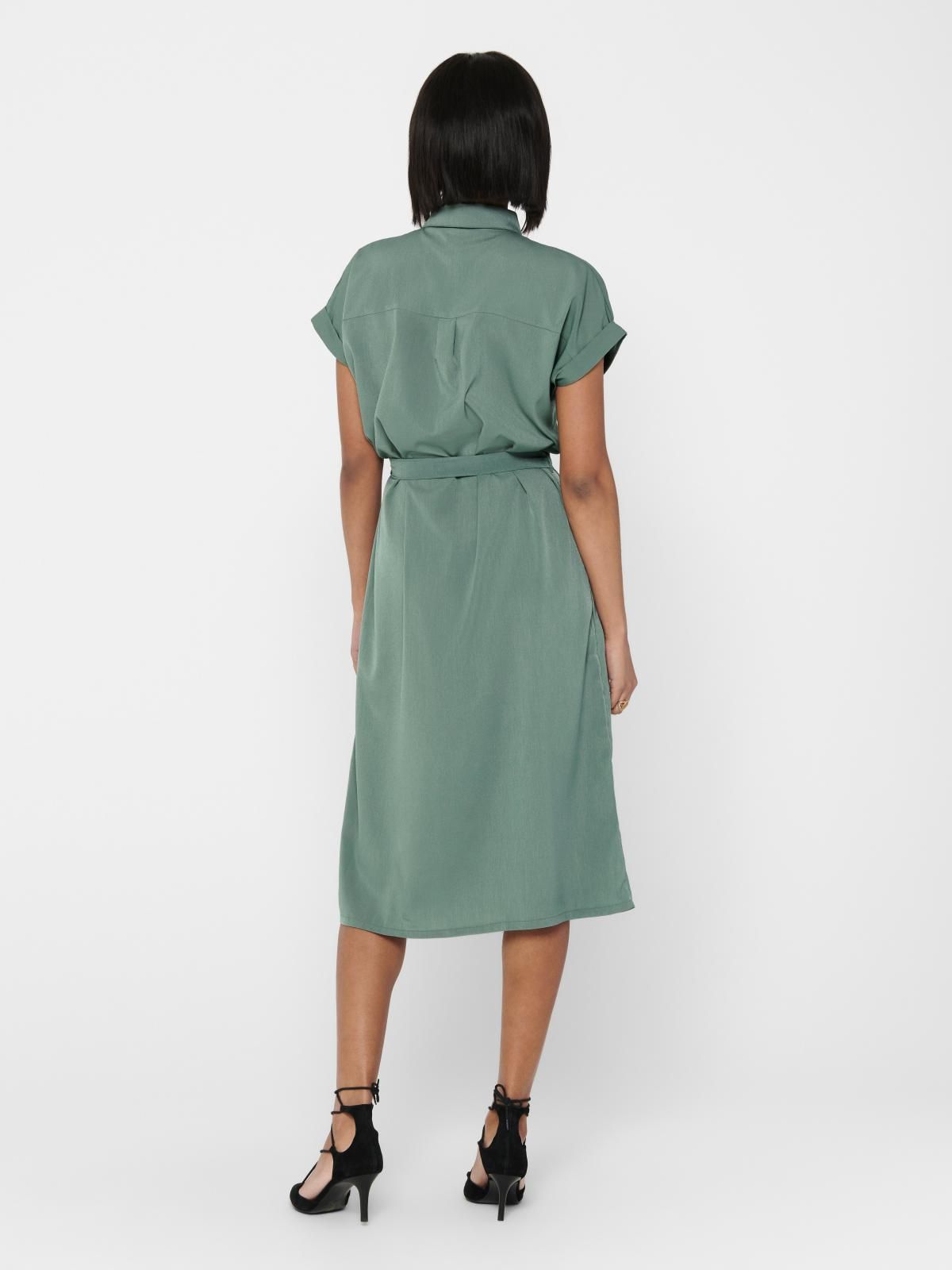 온리 트렌디 벨트 미디 셔츠 원피스 15191953_1619 GREEN / LAUREL WREATH - 상세 이미지 2