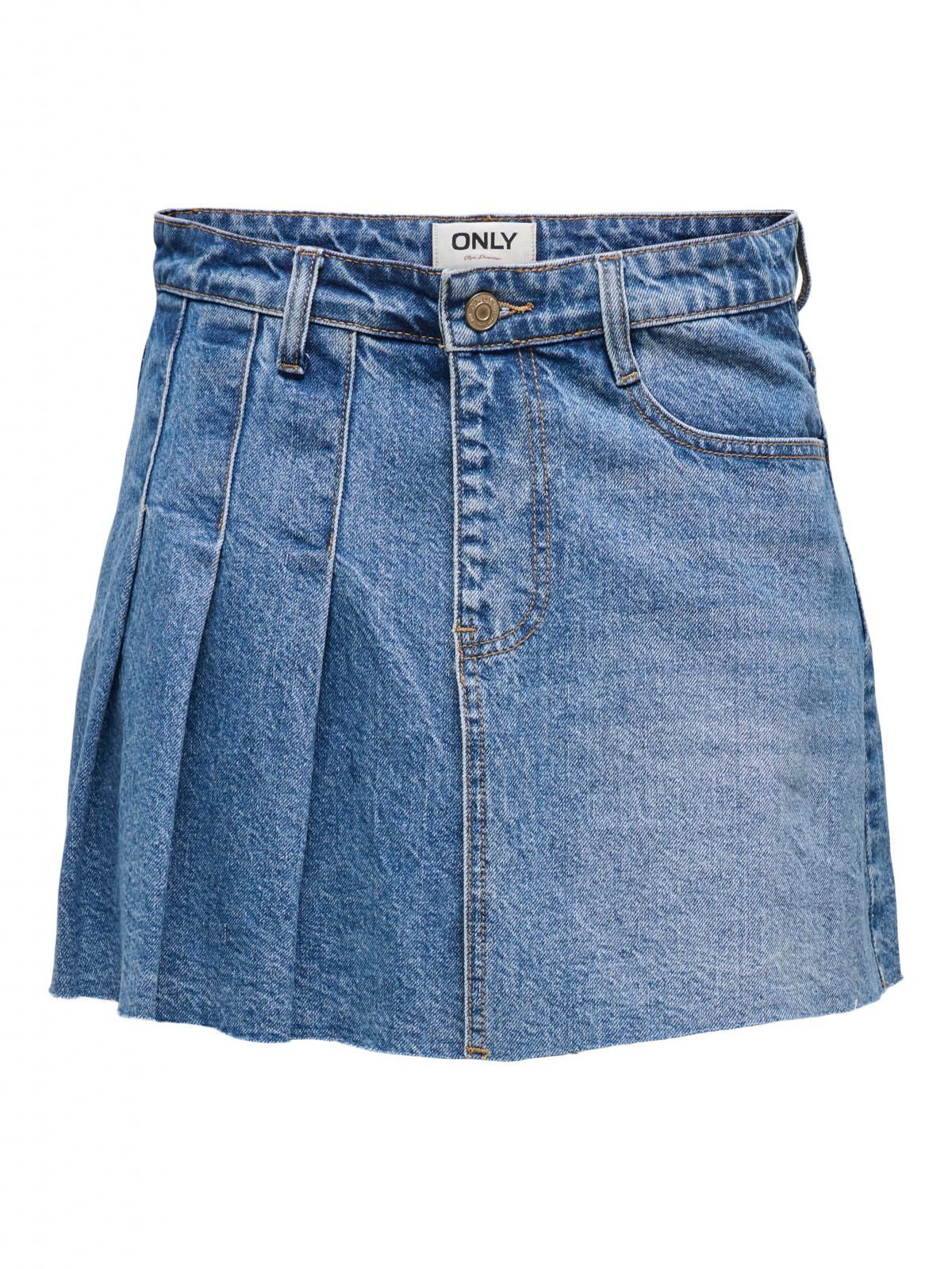 온리 데님 플리츠 미니 스커트 15345569_2116 BLUE / LIGHT BLUE DENIM - 상세 이미지 3