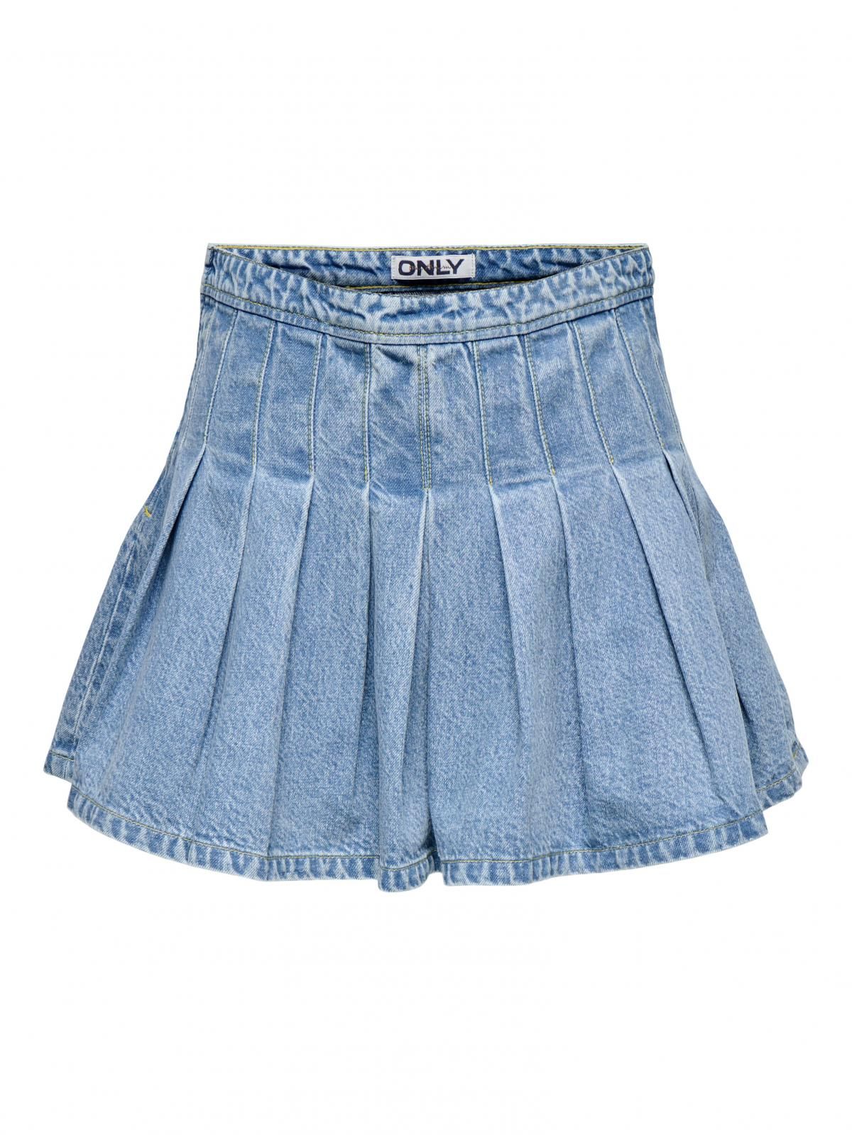 온리 플리츠 데님 미니 스커트 15357985_2115 BLUE / MEDIUM BLUE DENIM - 상세 이미지 3