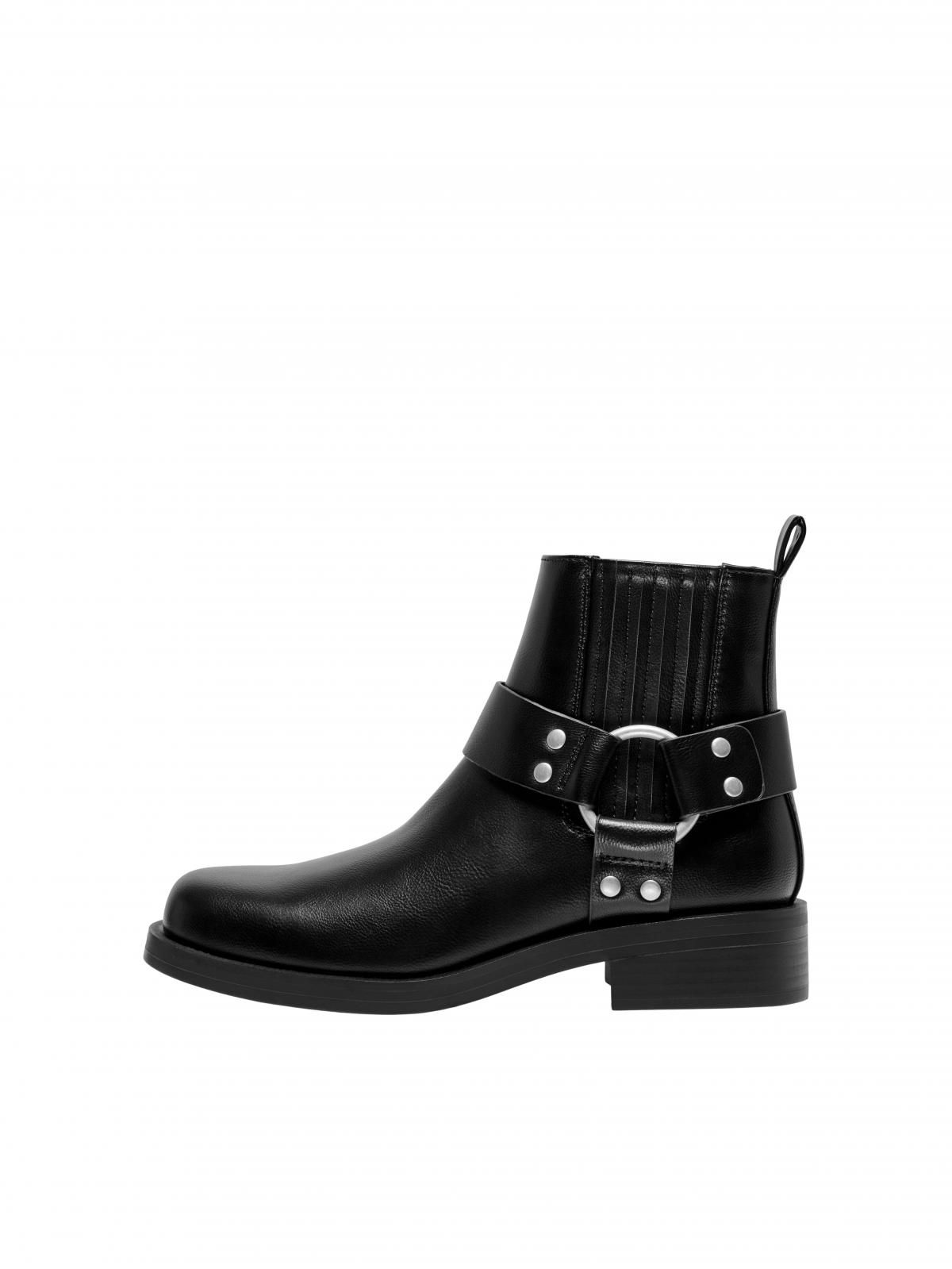 온리 테크니컬 바이커 앵클 부츠 로우힐 15329813_2161 BLACK / BLACK - 상품 이미지