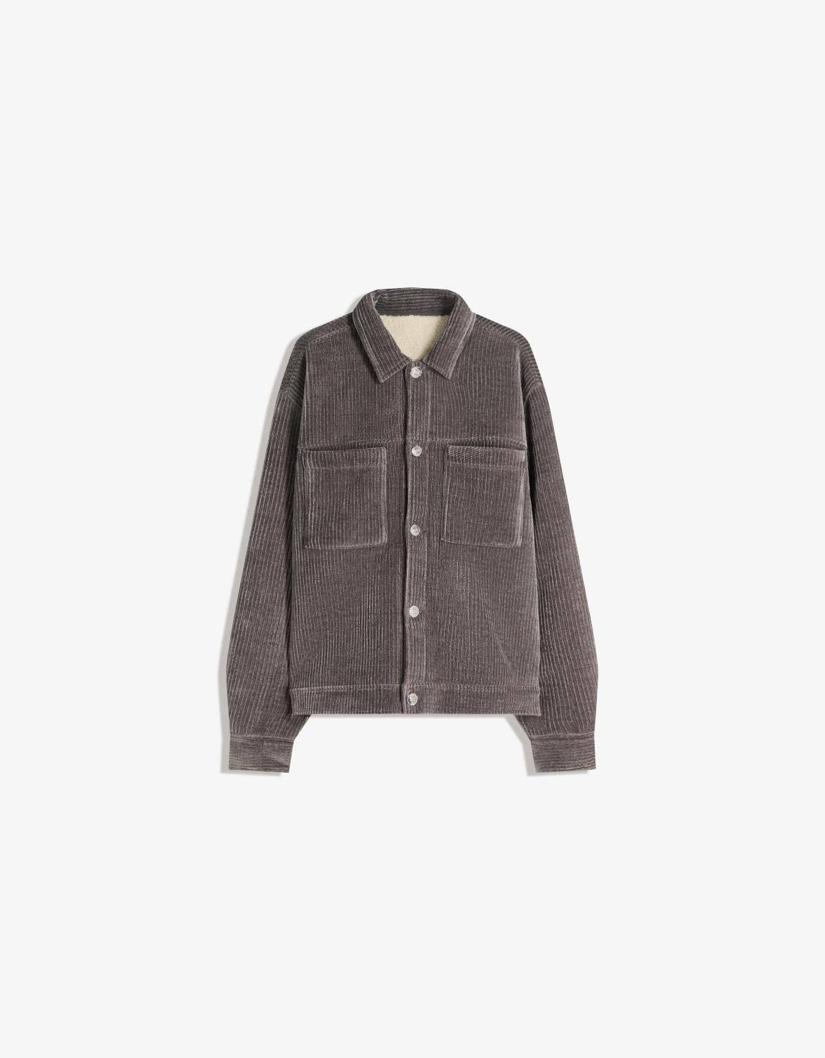 버쉬카 박시핏 시어링 안감 테크니컬 재킷 6864/710 DARK GREY - 상품 이미지