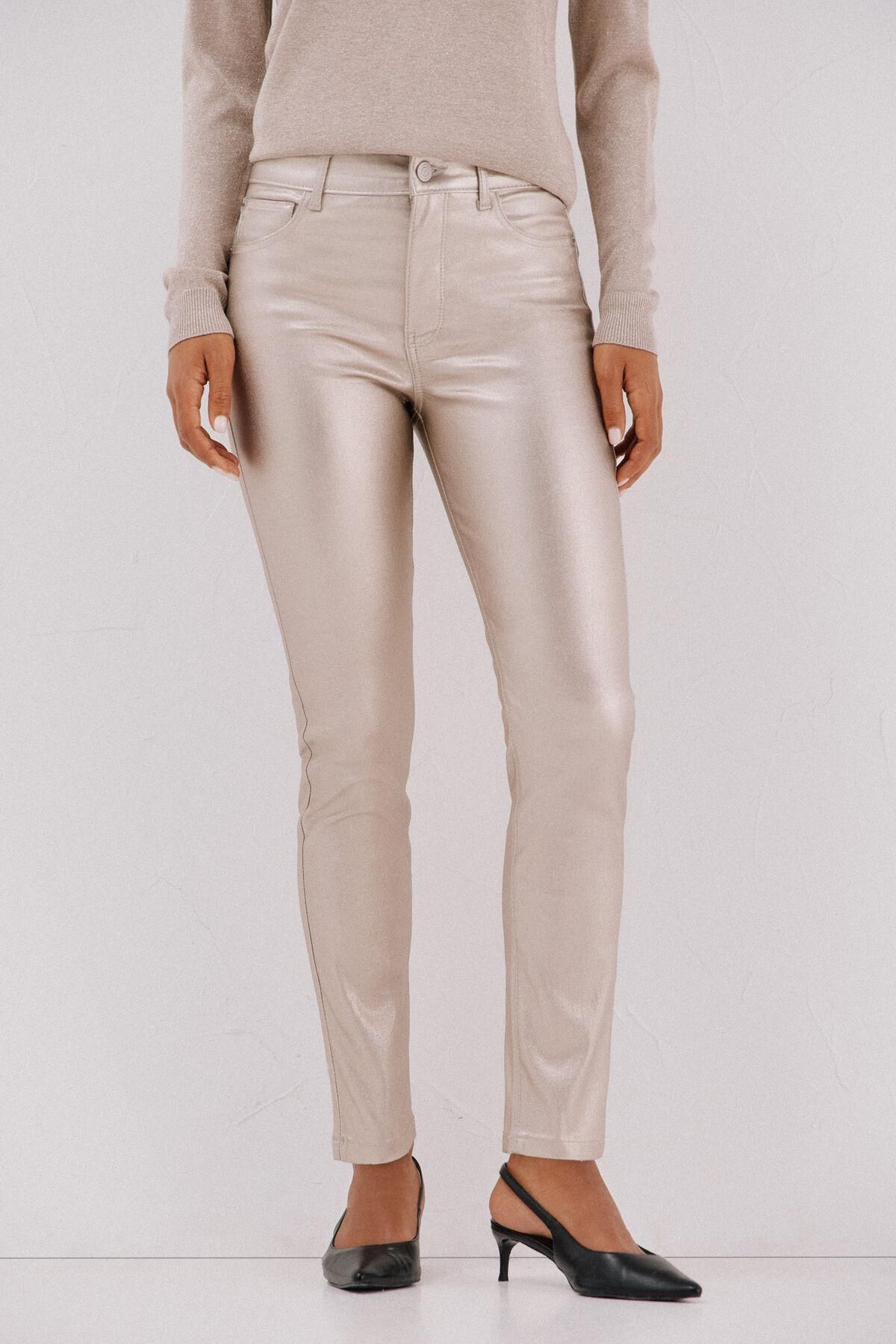 꼬르떼피엘 테크니컬 레진 코팅 슬림핏 팬츠 9952136 BEIGE - 메인 이미지