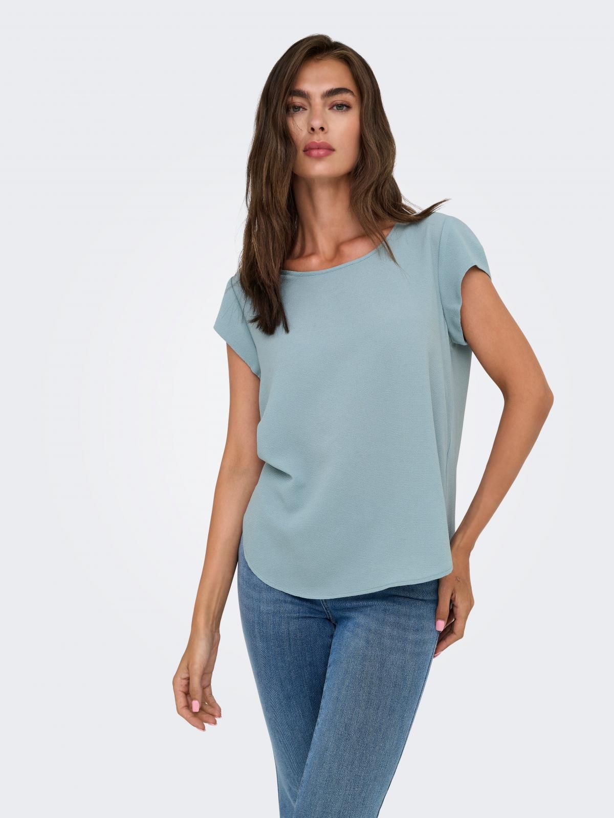 온리 베이직 라운드넥 레귤러핏 반팔 티셔츠 15142784_1358 GREY / ARONA - 메인 이미지