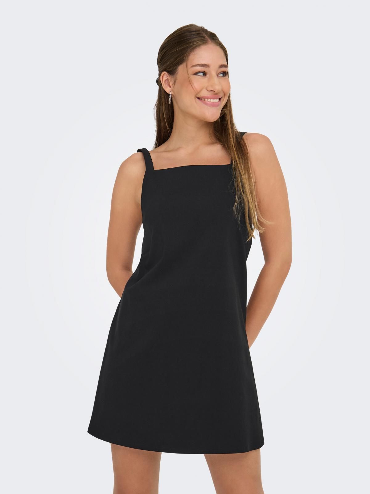 온리 베이직 블랙 미니 원피스 민소매 15356116_2161 BLACK / BLACK - 상품 이미지