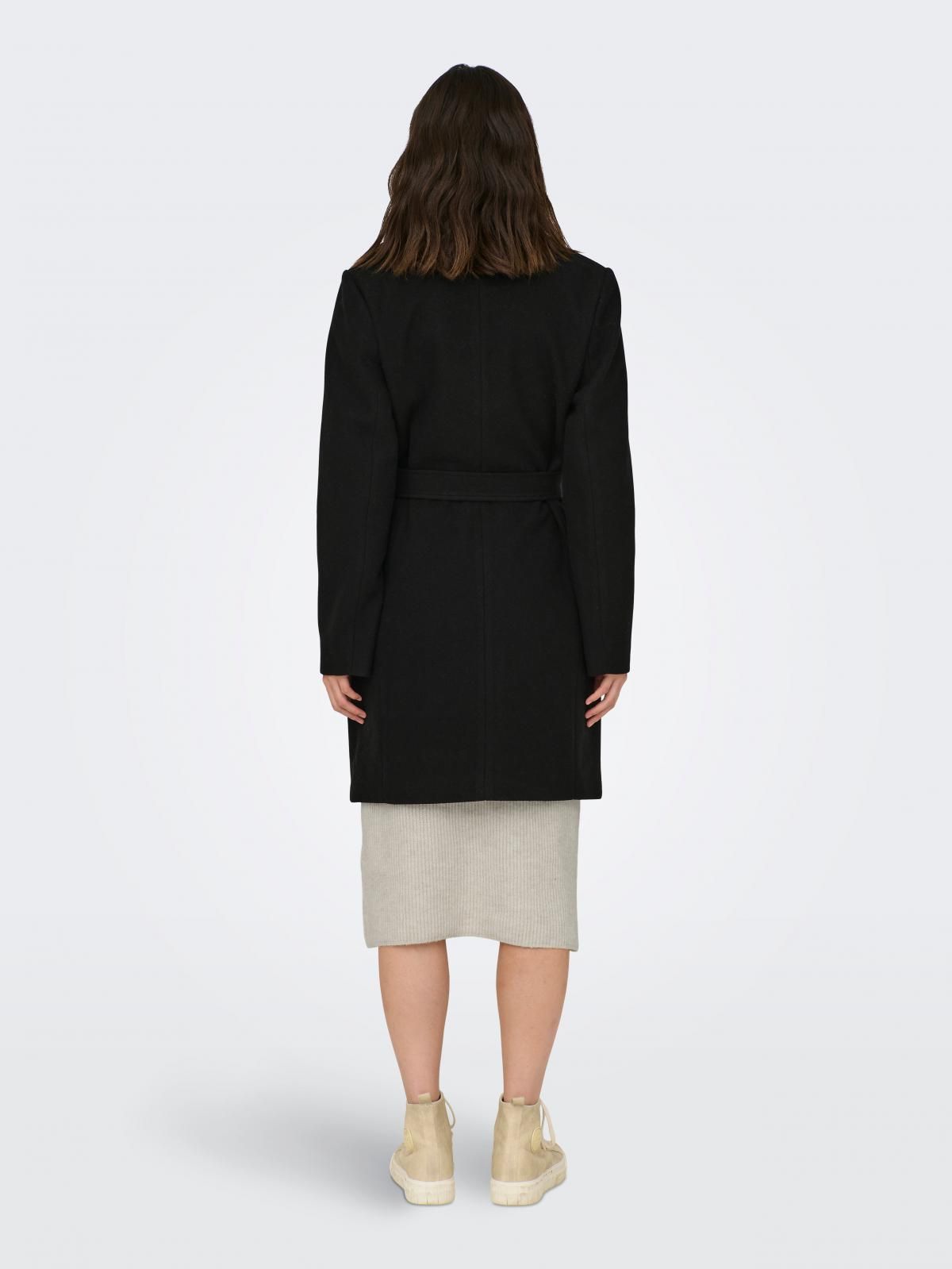 온리 테크니컬 바이커 카라 벨트 롱 코트 15315237_2161_1090027 BLACK / BLACK - 상세 이미지 3