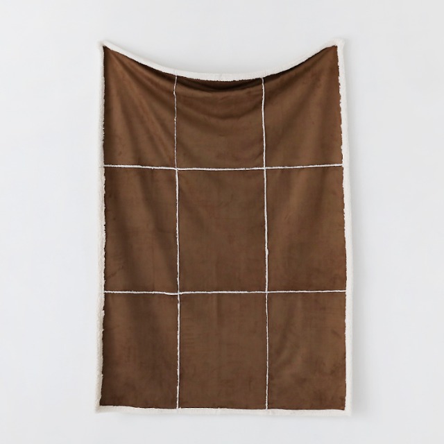 SUEDE BEDDING 털담요 150x200 화이트/브라운 - 메인 이미지
